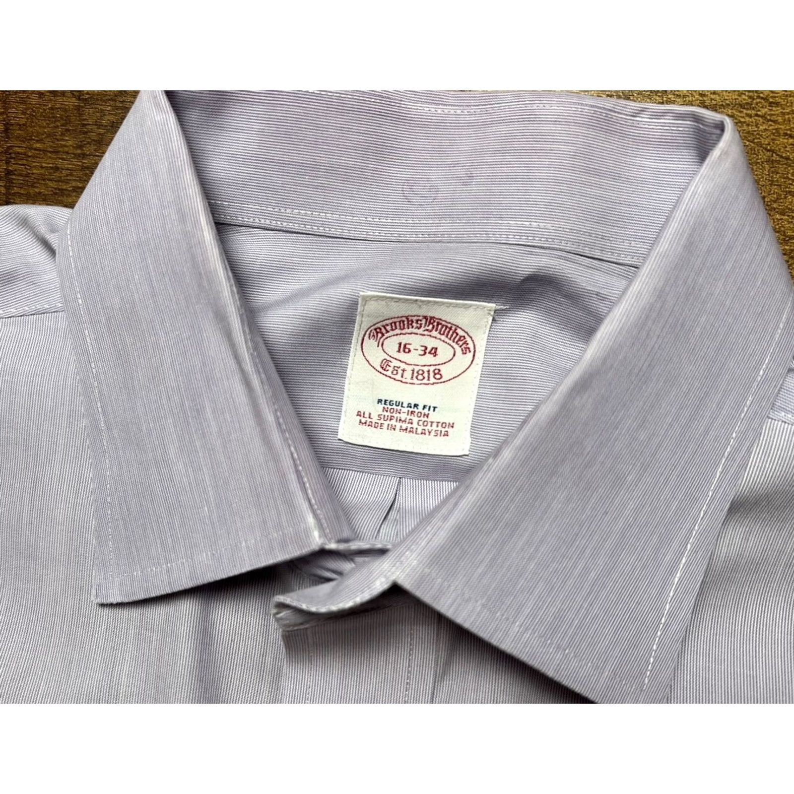 Brooks Brothers Brooks Brothers Mens Non Iron Button Down Supima Cotton Purple Size 16-34 Shirt Regular Short? Size US L / EU 52-54 / 3 - 4 Thumbnail