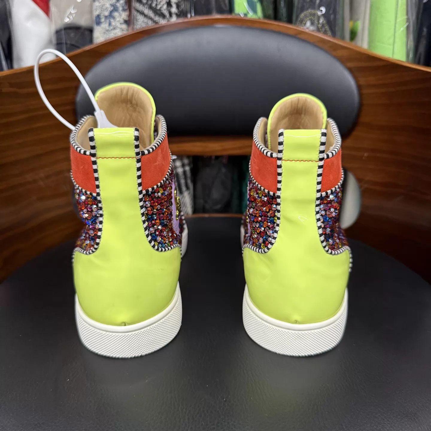 Christian Louboutin CL Candy-Colored Crystal Red Sole Flat 38.5 2x Worn Size US 8 / IT 38 - 3 Thumbnail