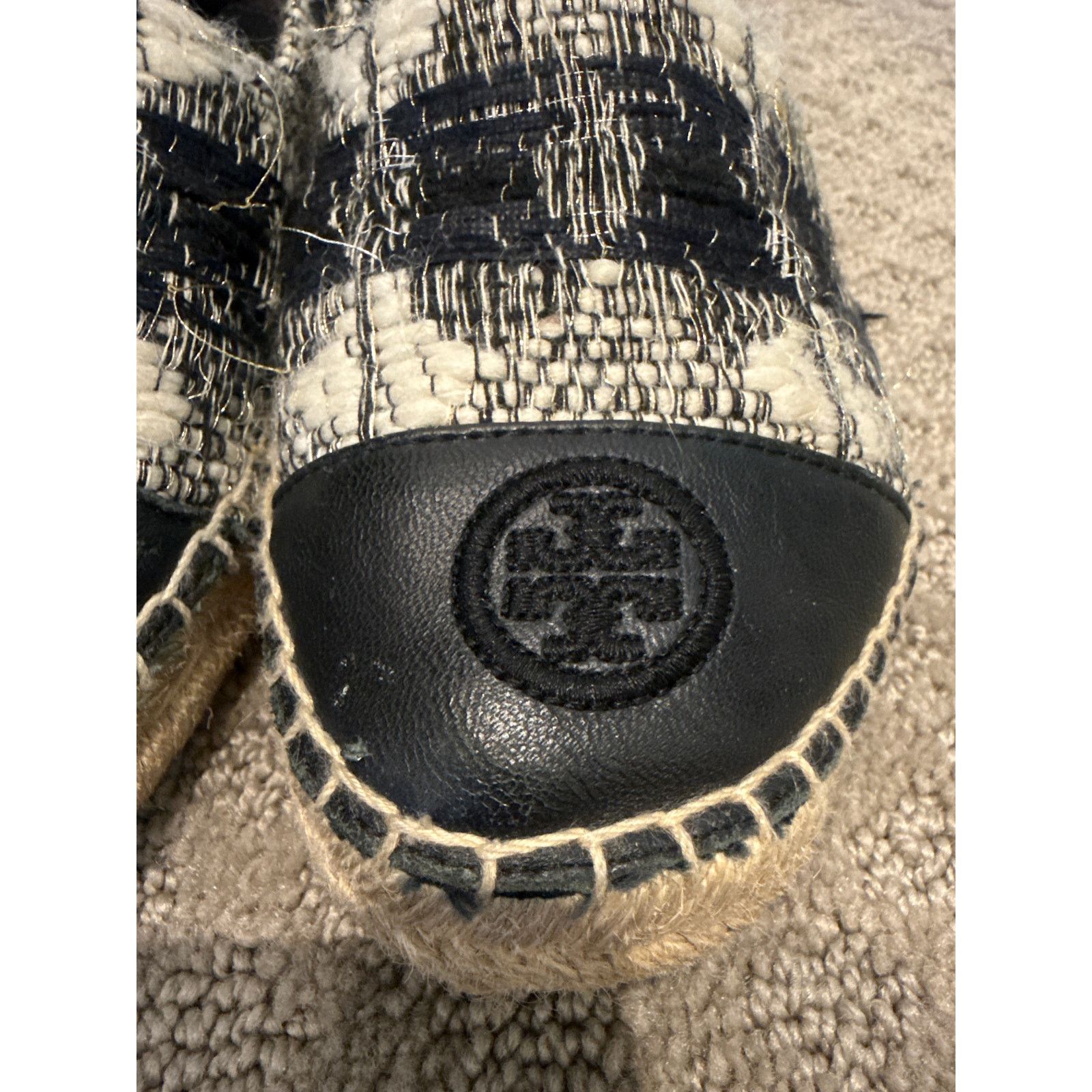 Tory Burch Tory Burch Women's Woven Stripe Cap Toe Espadrille Flats,7.5 Size US 7.5 / IT 37.5 - 11 Thumbnail