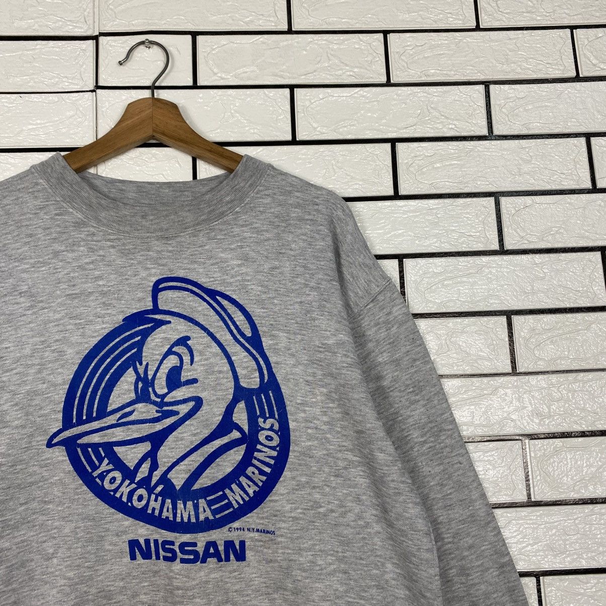 Vintage 📌Vintage 1994 Sweatshirt N.Y.Marinos Nissan JDM Big Logo Size US L / EU 52-54 / 3 - 7 Thumbnail