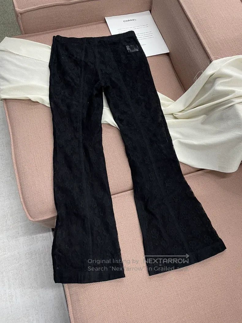 Chanel Chanel Black lace hollow camelia trousers Size 25" / US 0 / IT 36 - 3 Thumbnail