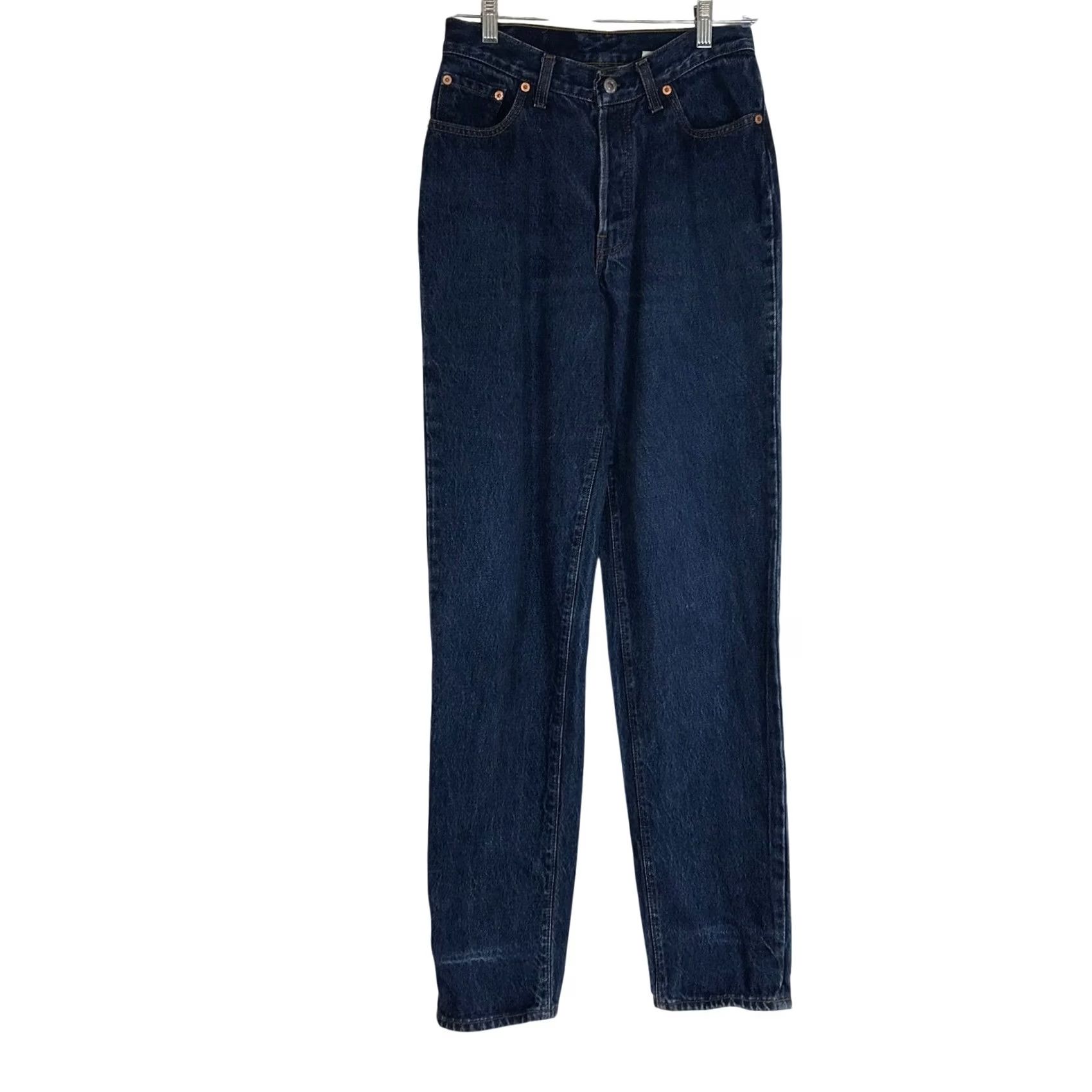 Levi's VTG Levi's 501 Women Jeans Dark Wash High Rise Button Fly Levi's 501 Original Fit Jeans Size 9 Made USA Womens Retro Vintage Denim Straight Size 30" / US 8 / IT 44 - 2 Thumbnail