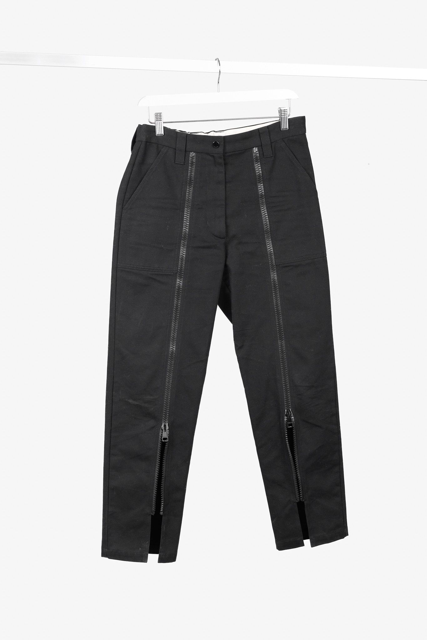 Gucci Gucci Black Cotton-Twill Zip-Detail Pants Size 27" / US 4 / IT 40 - 1 Thumbnail
