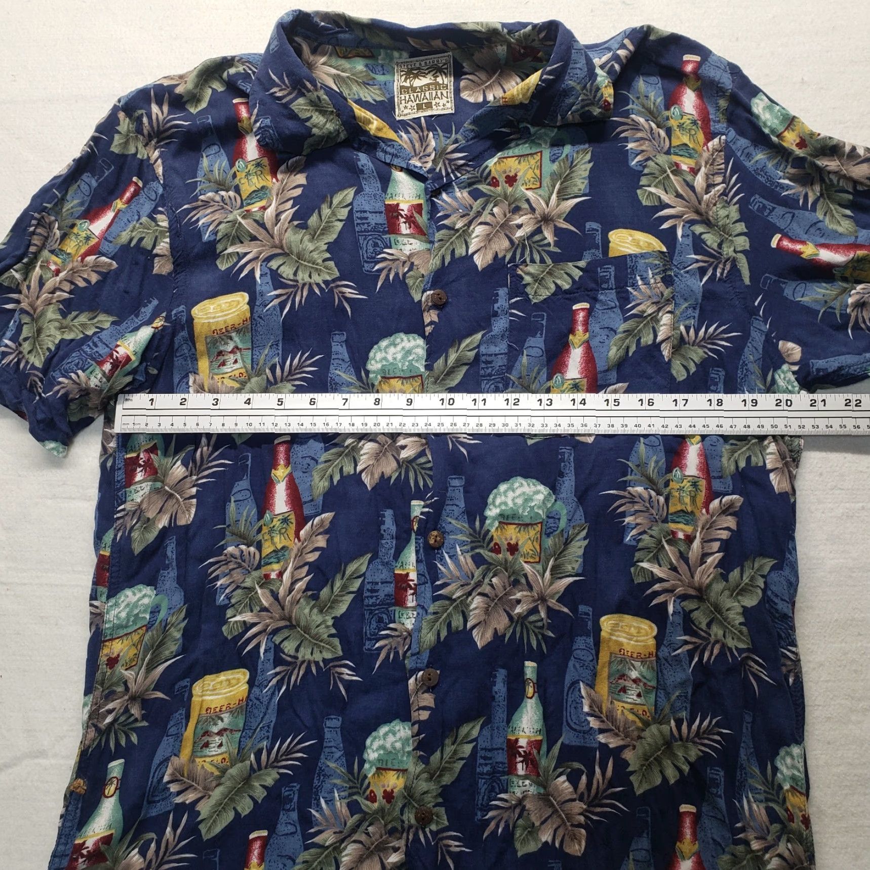 Vintage VINTAGE Steve & Barry's Hawaiian Shirt Blue Floral Beach Aloha Palms Adult Men's L Large Shirt Mens Blue Floral Hawaiian Theme 90s Size US L / EU 52-54 / 3 - 4 Thumbnail