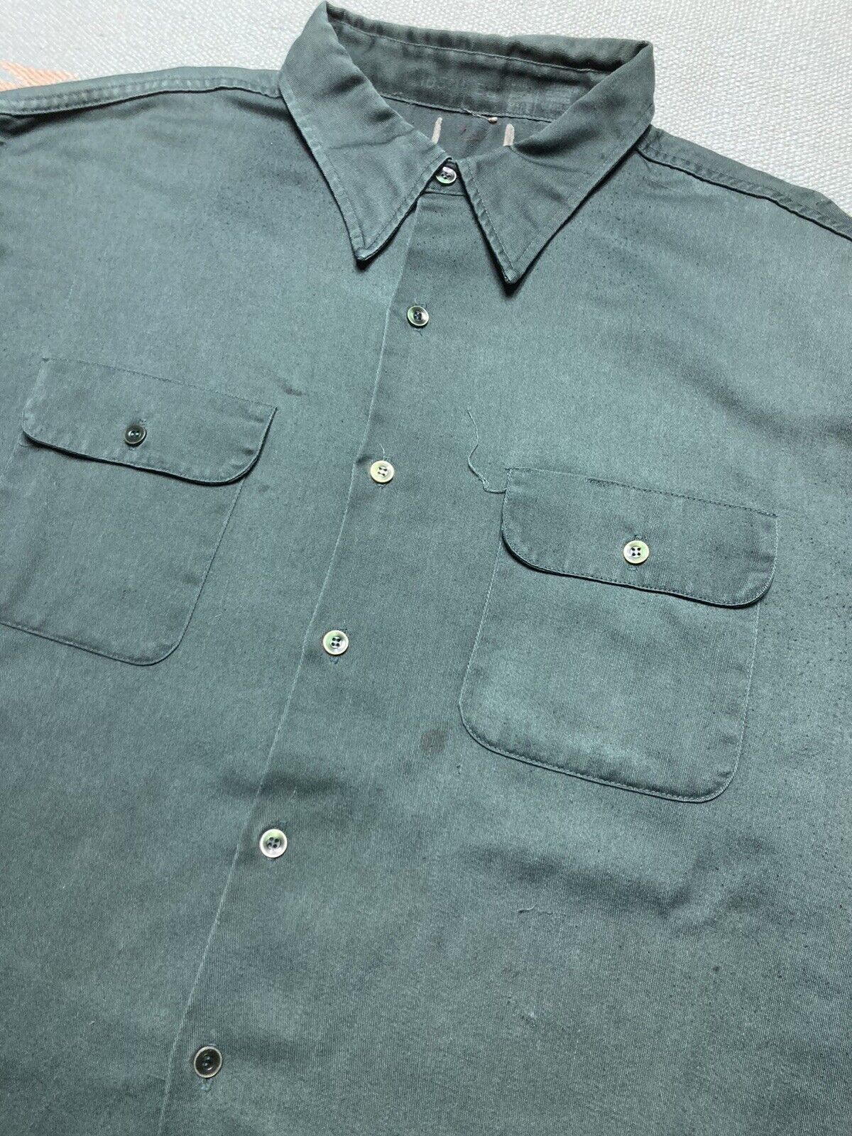 Vintage VTG 50s 60s work shirt twill selvedge gussets Union made XXL Size US XXL / EU 58 / 5 - 3 Thumbnail