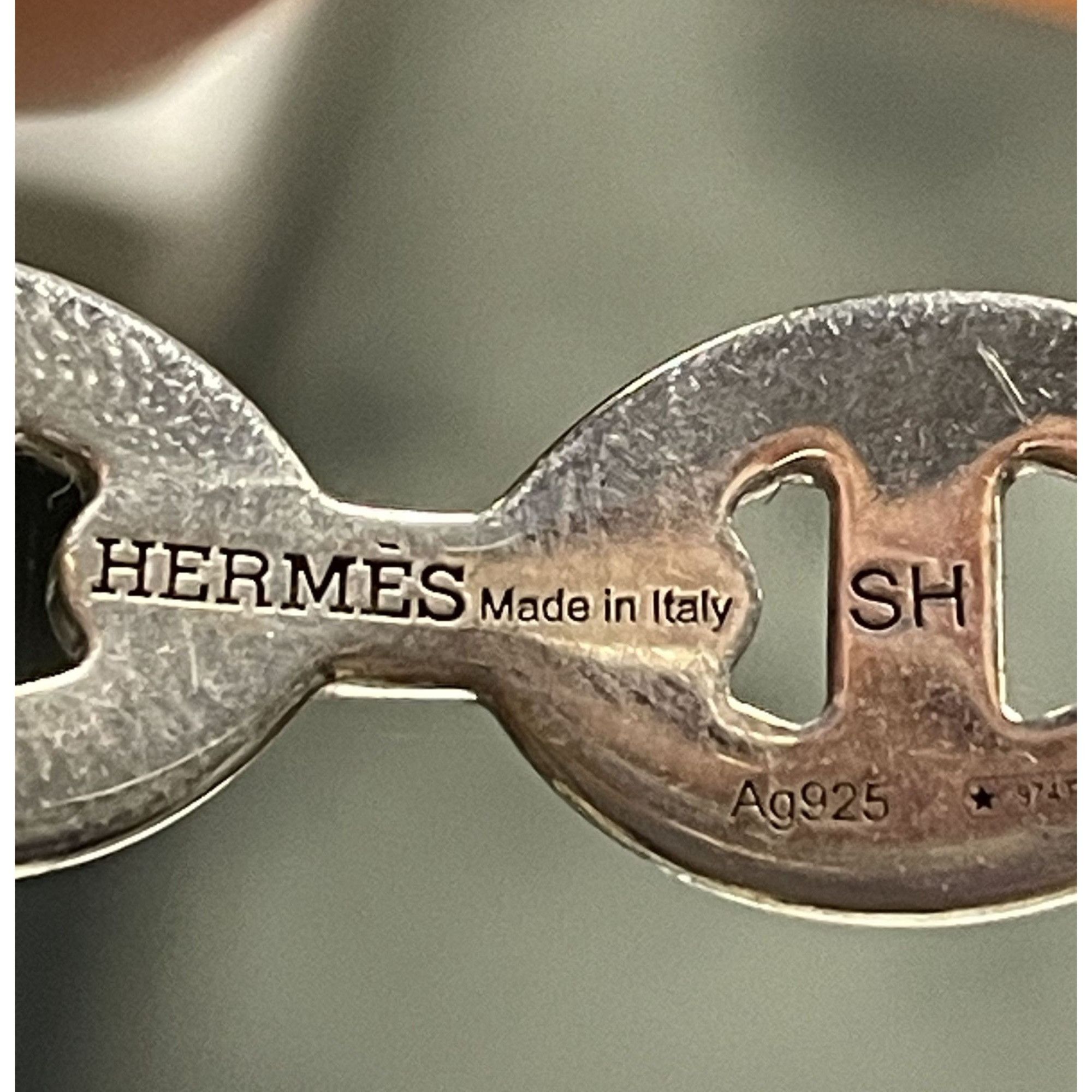 Hermes Hermes Ag925 Sterling Silver Kelly Chain Cuff Bracelet Made Size ONE SIZE - 5 Thumbnail
