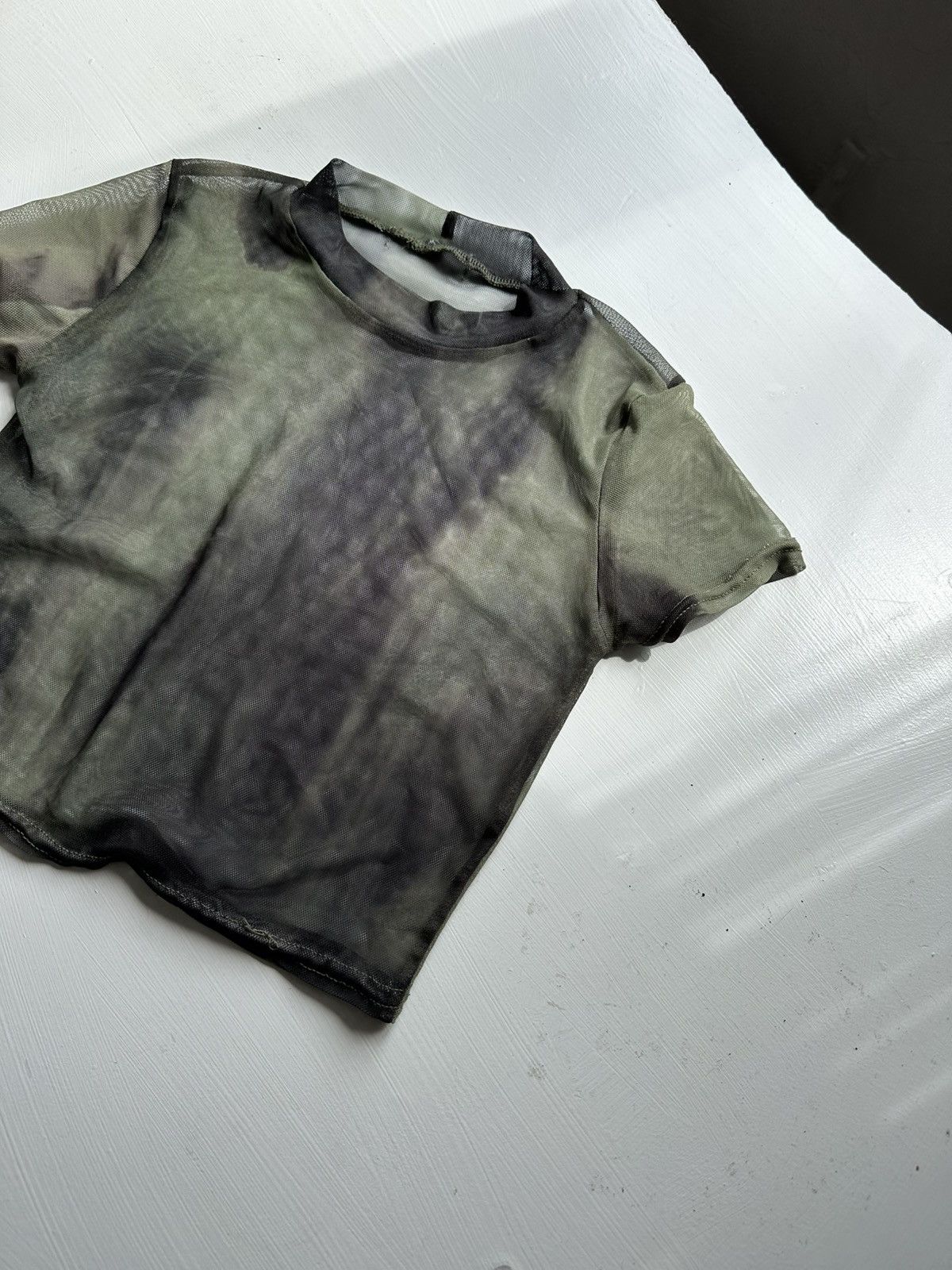 Japanese Brand × Vintage Y2K Mesh Top Khaki Straight 2000s Size S / US 4 / IT 40 - 2 Thumbnail