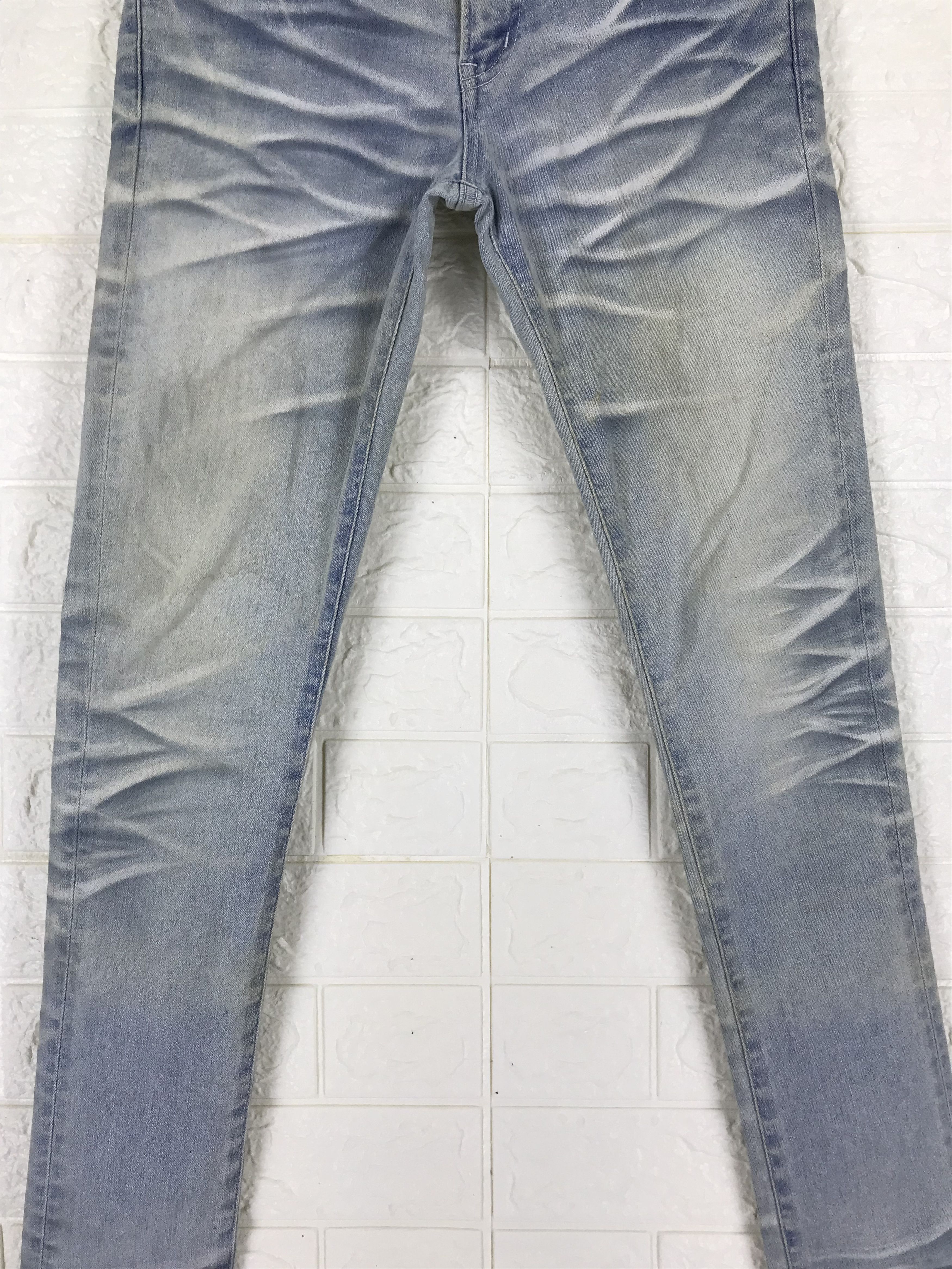Vanquish Vintage Vanquish Faded Waxed Blue Skinny Jeans Size 28" / US 6 / IT 42 - 3 Thumbnail