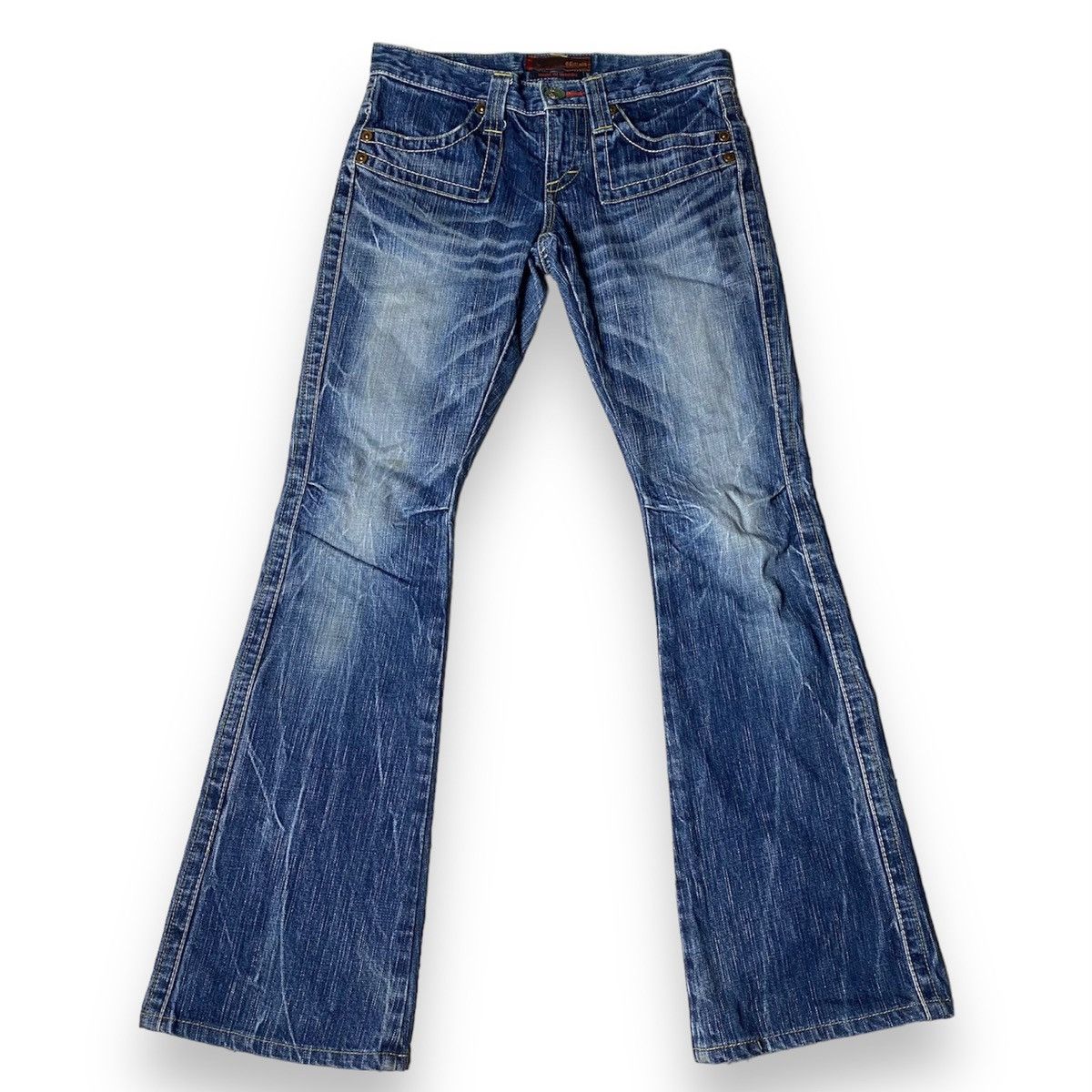 image of Archival Clothing x Beauty Beast Et Boite Jeans Faded Blue Flare Denim Kj1580 (Size 30)