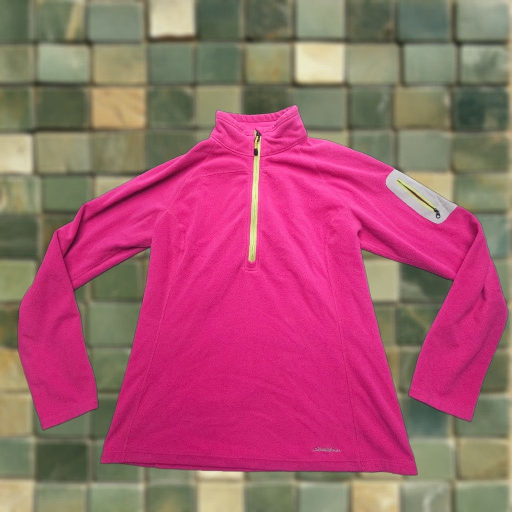 Eddie Bauer VINTAGE Eddie Bauer First Ascent Half Zip Fleece Pullover Light Jacket Size Large Pink Size L / US 10 / IT 46 - 1 Thumbnail