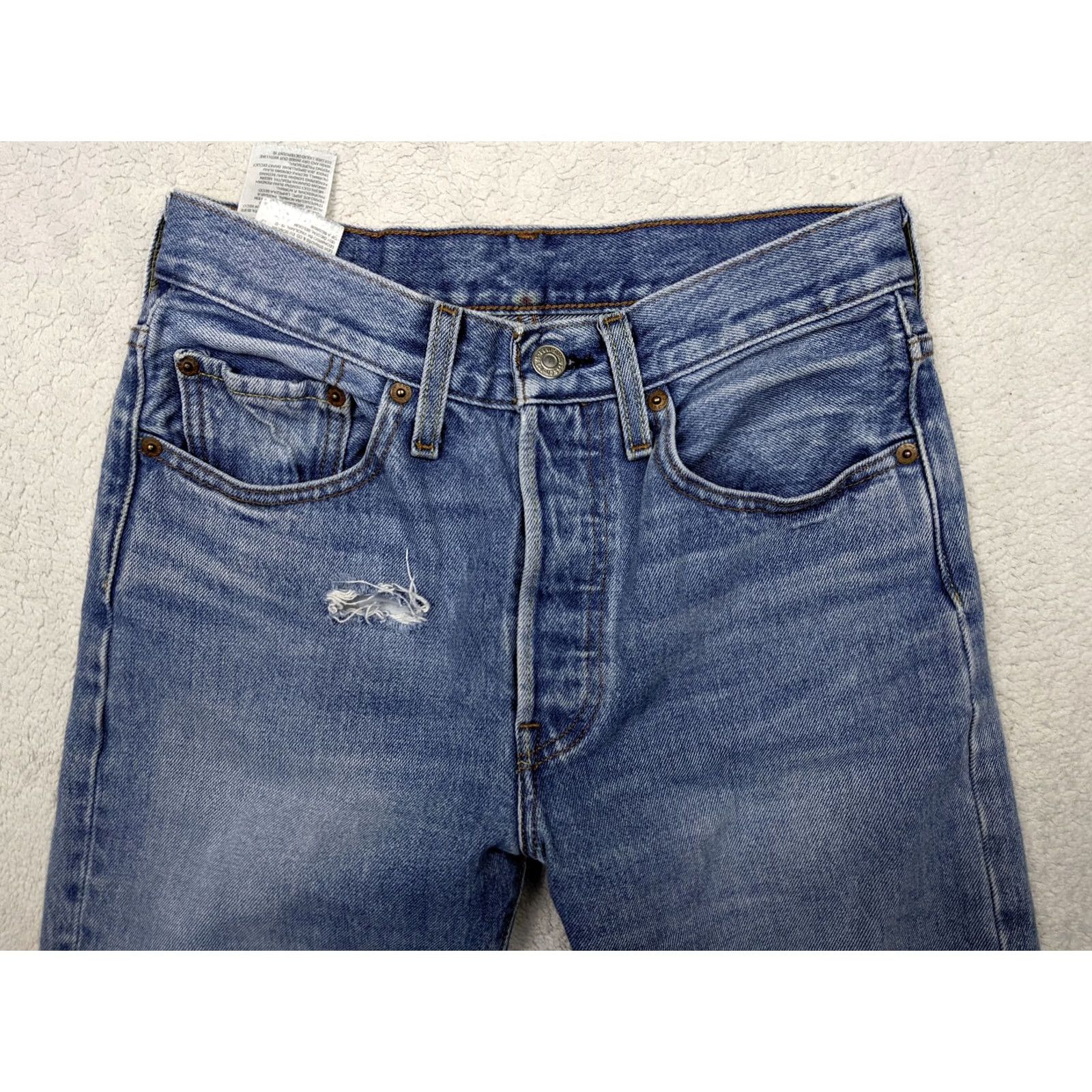 Levi's Levi's 501 S Skinny Jeans Blue Light Wash Button Fly High Rise Womens 26 2 Denim N/A Size 26" / US 2 / IT 38 - 3 Thumbnail