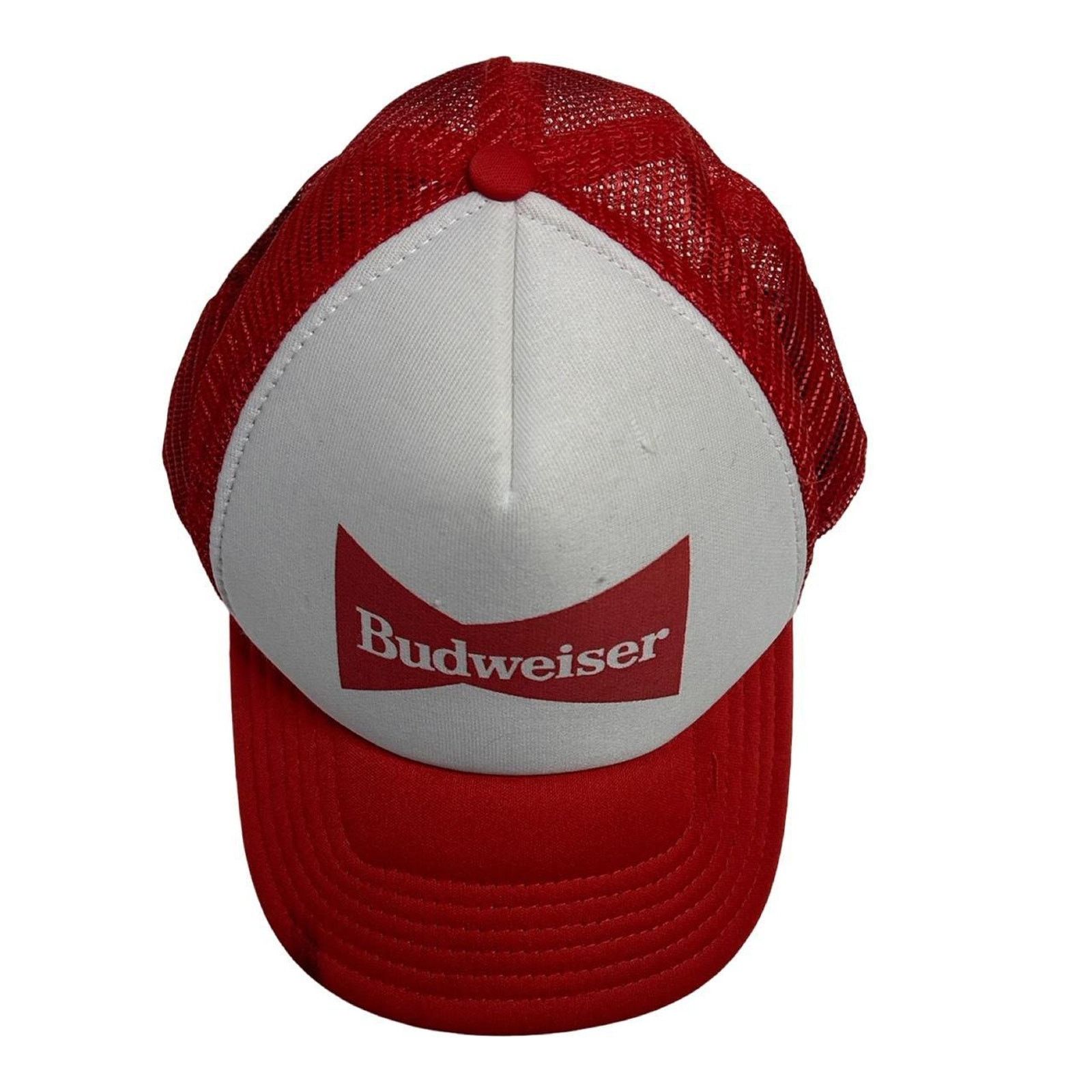 Budweiser Vintage budweiser trucker hat red white Size ONE SIZE - 2 Thumbnail
