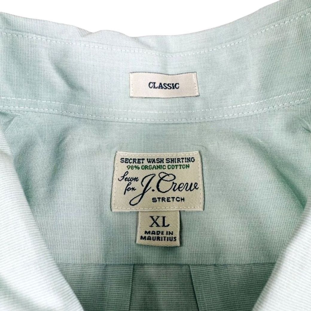 Vintage J Crew Shirt Mens XL Organic Cotton Classic Fit Mint Green Button-Down Stretch Size US XL / EU 56 / 4 - 4 Thumbnail
