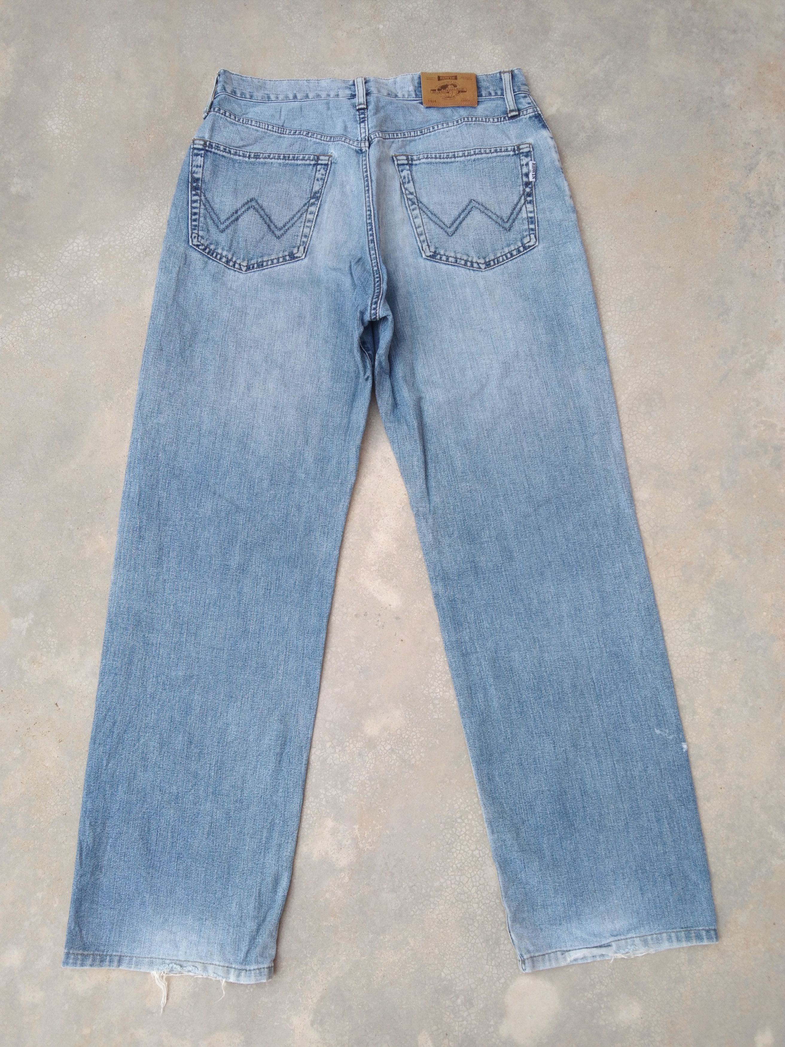 Japanese Brand Vintage Faded Blue Edwin Straight Leg Distressed Jeans 30x29 Size US 30 / EU 46 - 2 Thumbnail
