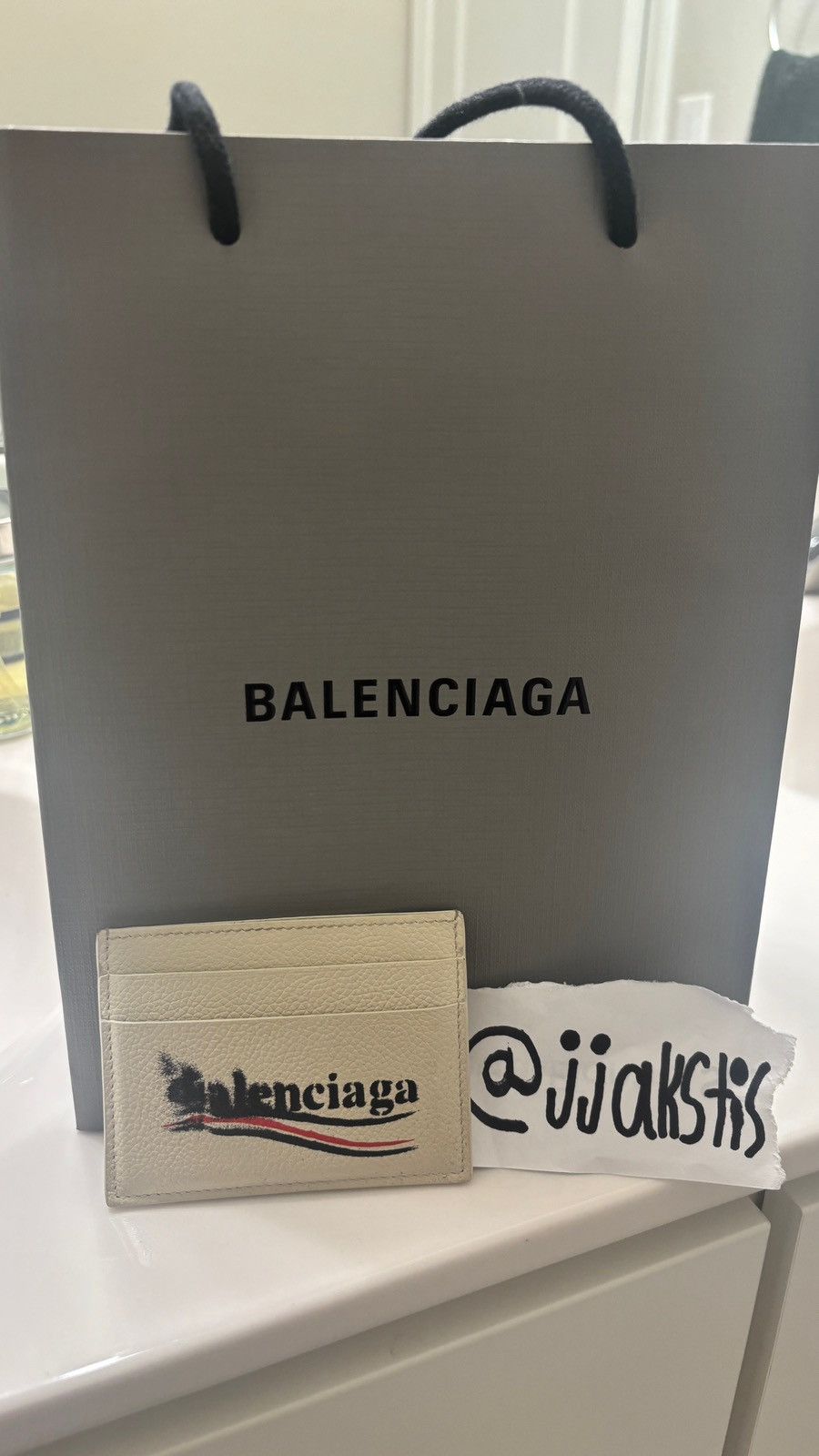 Balenciaga MEN'S CASH CARD HOLDER IN LIGHT BEIGE Size ONE SIZE - 3 Thumbnail