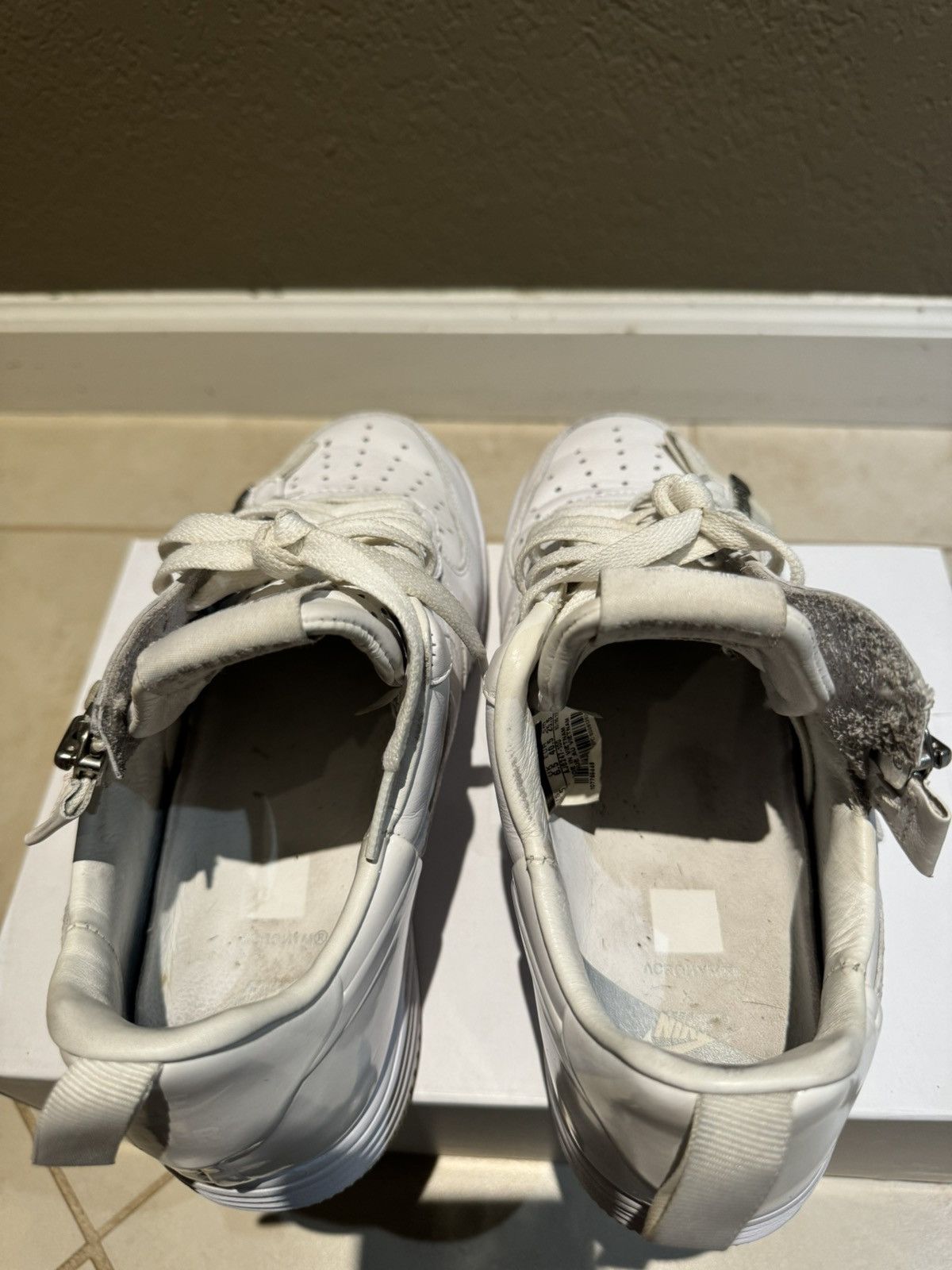 Acronym × Nike Acronym x Nike Lunar Air Force One 7.5 White Zipper Shoes Size US 7.5 / EU 40-41 - 10 Thumbnail