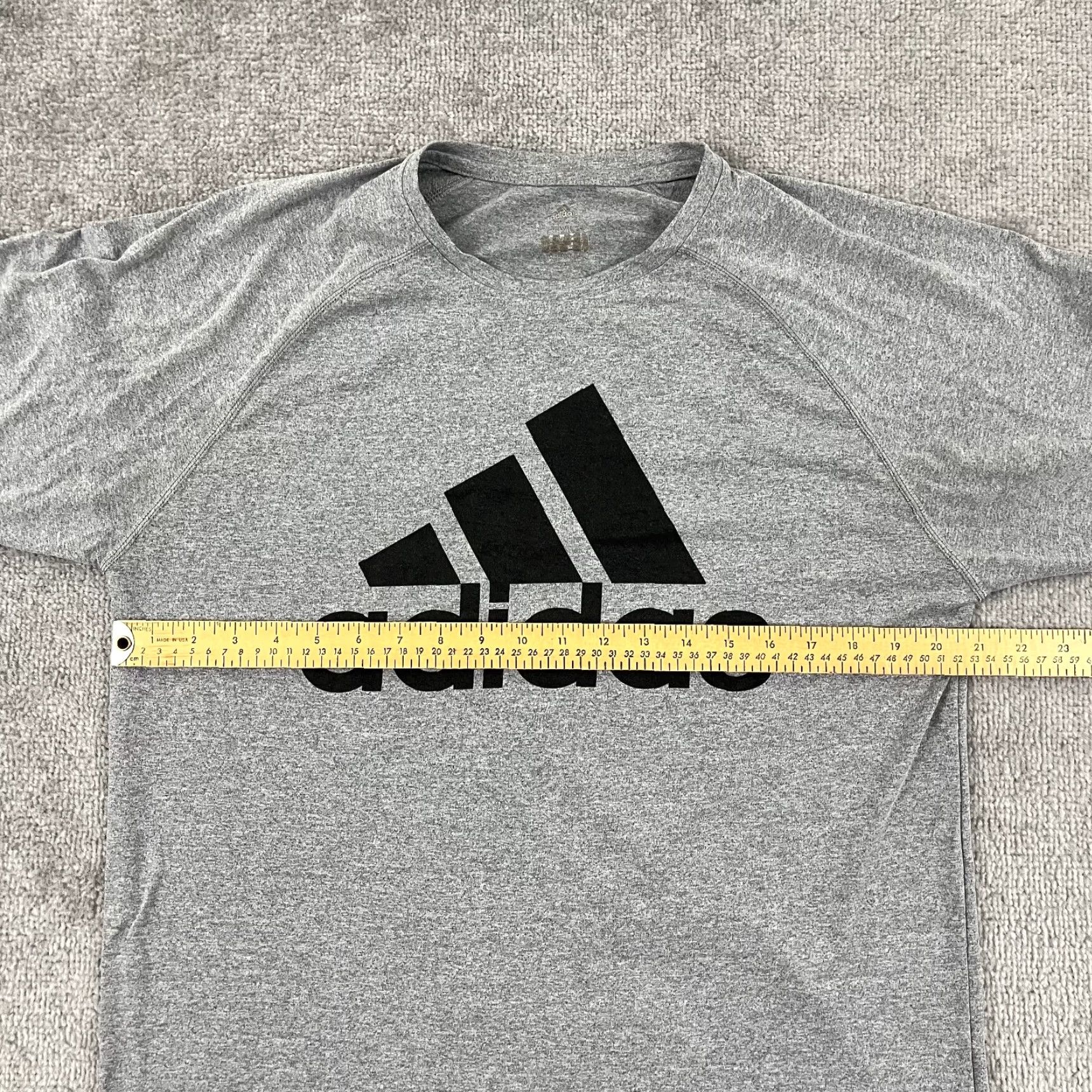 Adidas ADIDAS Shirt Mens Medium Gray Long Sleeve Graphic Running Athletic Workout Gym Size US M / EU 48-50 / 2 - 5 Thumbnail