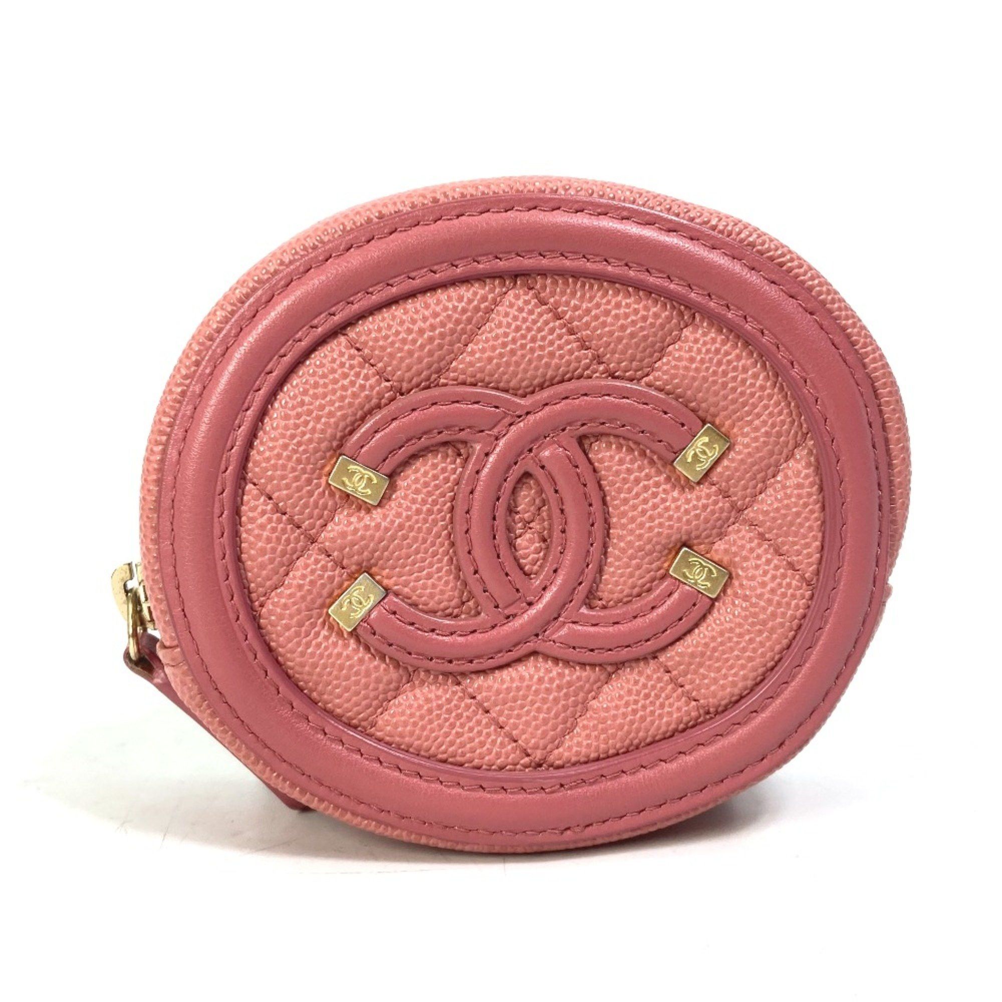 Chanel Chanel Wallet Coin Compartment Round CC Mark coin purse pink Size ONE SIZE - 1 Thumbnail
