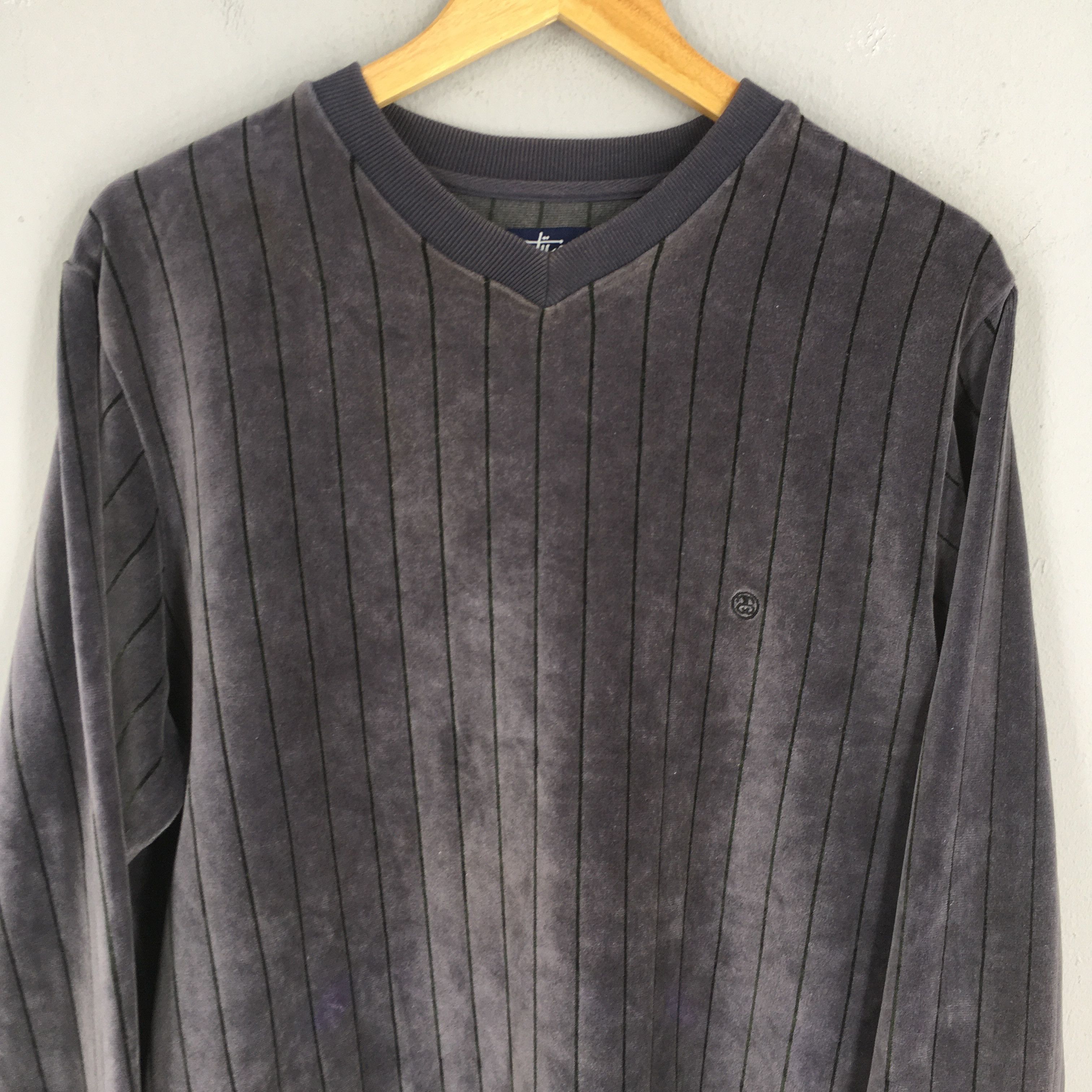 Stussy Vintage Y2K Stussy Usa Gray Velvet Sweatshirt Large Size US L / EU 52-54 / 3 - 2 Thumbnail