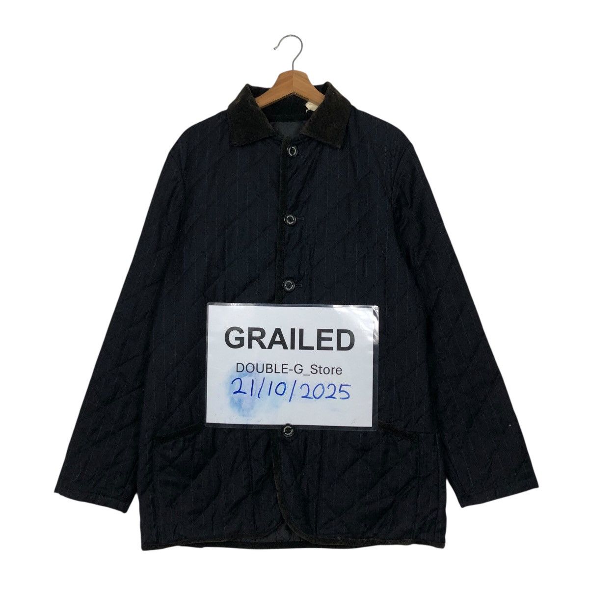 Mackintosh Men’s Quilted Coat with Button Front and Corduroy Collar Size US M / EU 48-50 / 2 - 1 Thumbnail