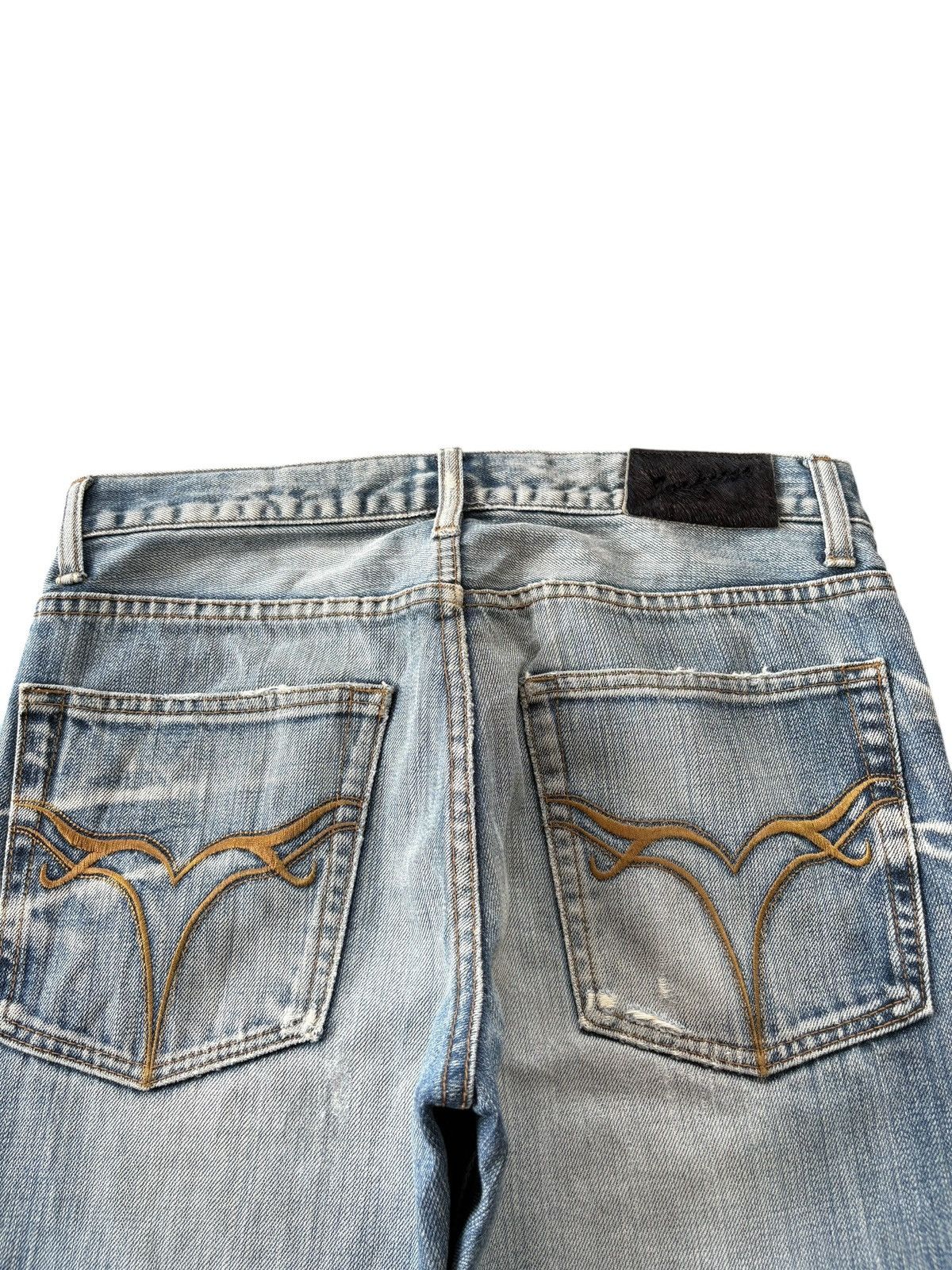 JACKROSE RARE VTG Jackrose Crazy Fade Patched Flare Jeans Size US 31 - 7 Thumbnail