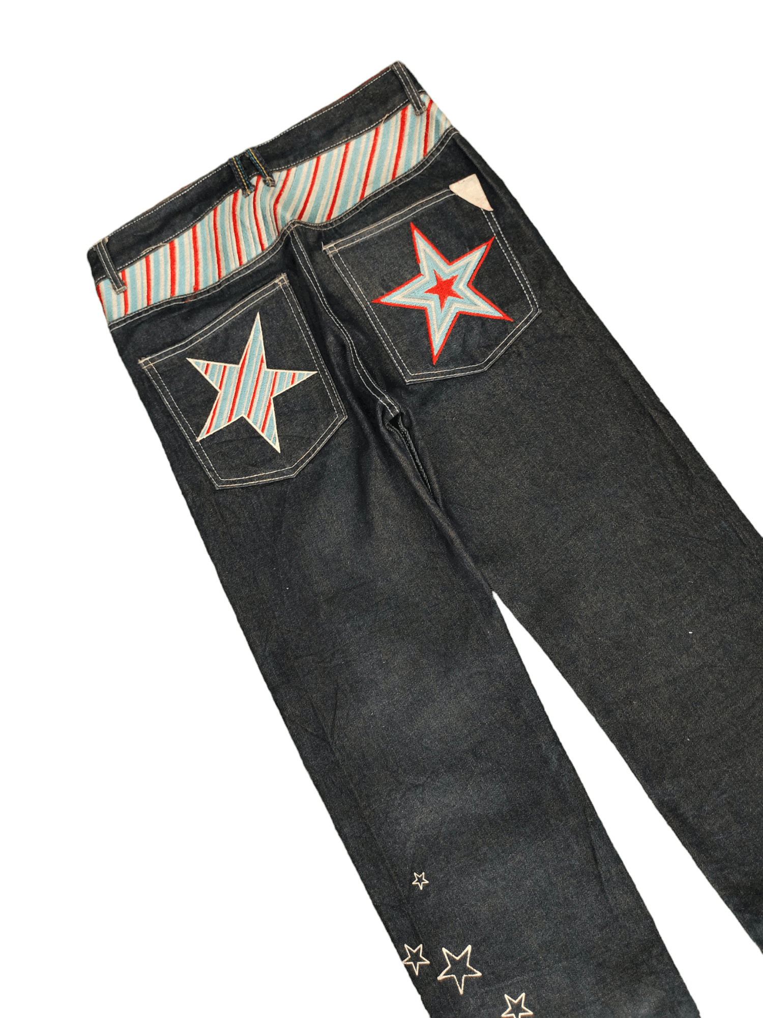 Hysteric Glamour × Undercover Vintage Y2k Sygf Stars Embroidered Baggy Jeans Jnco Style Size US 33 - 6 Thumbnail