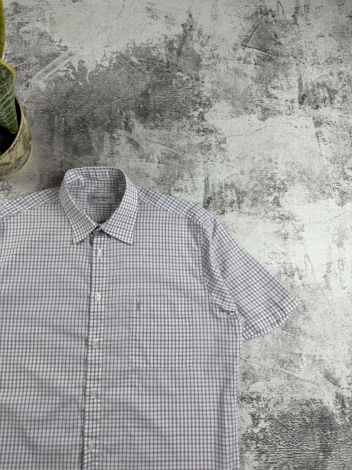 Yves Saint Laurent Yves Saint Laurent YSL Paris Checked 90S Button Blank Shirt Size US L / EU 52-54 / 3 - 7 Thumbnail