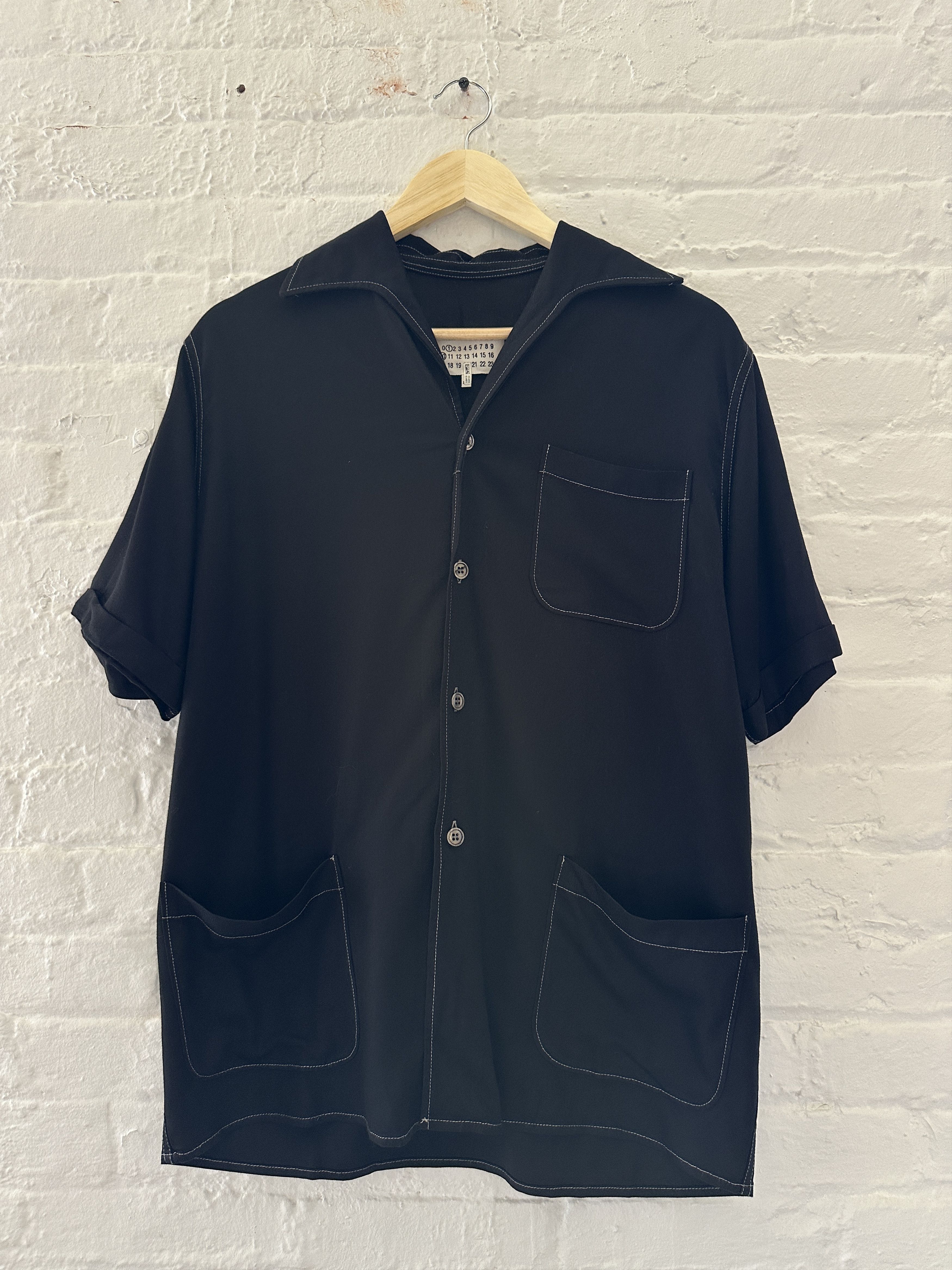 Maison Margiela Contrast Stitch Camp Collar Shirt
