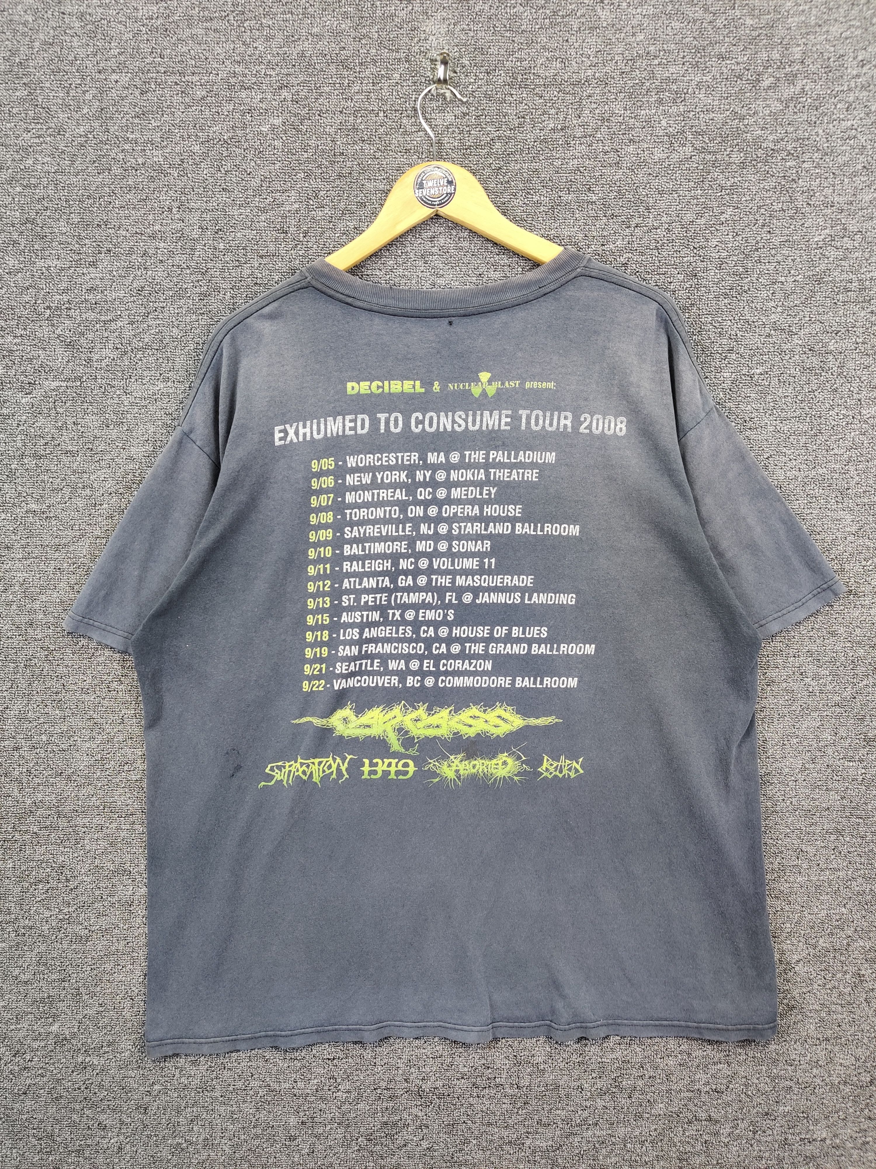 Band Tees Vintage Carcass Suffocation Tour Band Tee Tshirt Size US XL / EU 56 / 4 - 6 Thumbnail