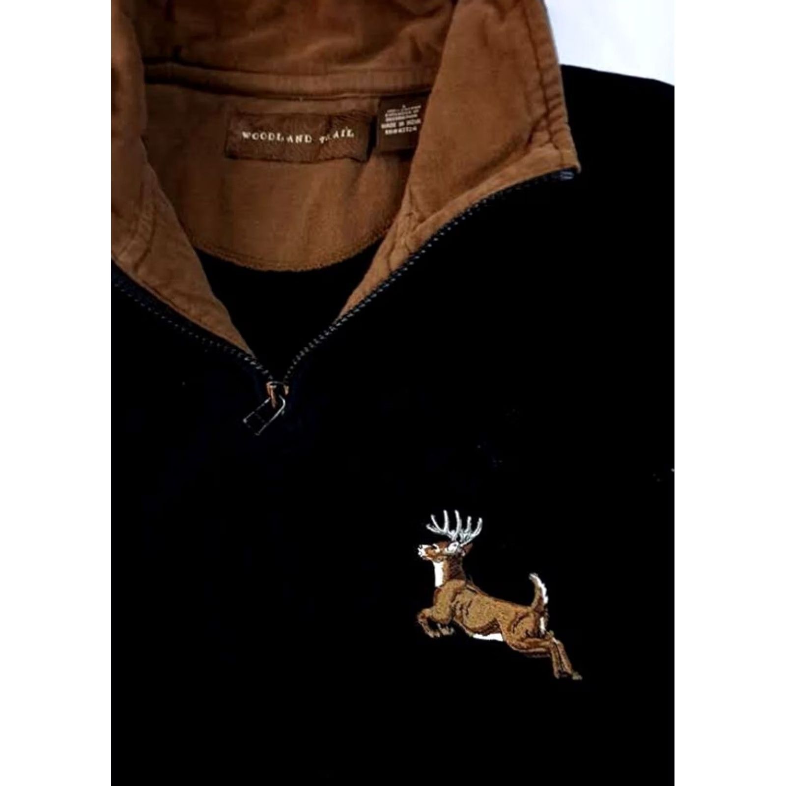 Vintage VINTAGE Woodland Trails Fleece 1/4 Zip Embroidered Deer Large Size L / US 10 / IT 46 - 4 Thumbnail
