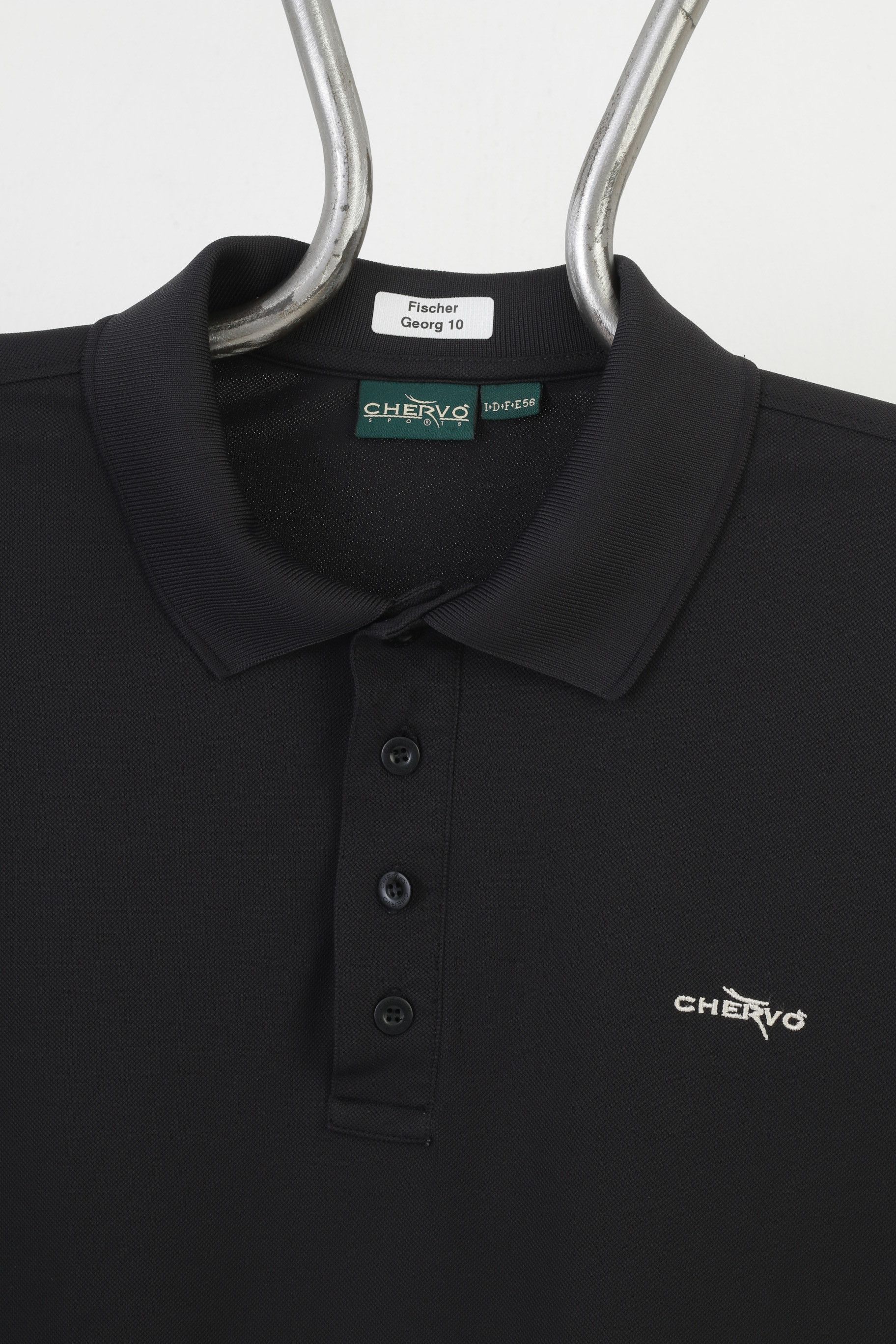 Vintage Chervo Men 56 XL Polo Shirt Black Short Sleeve Nylon 10509 Size US XL / EU 56 / 4 - 2 Thumbnail