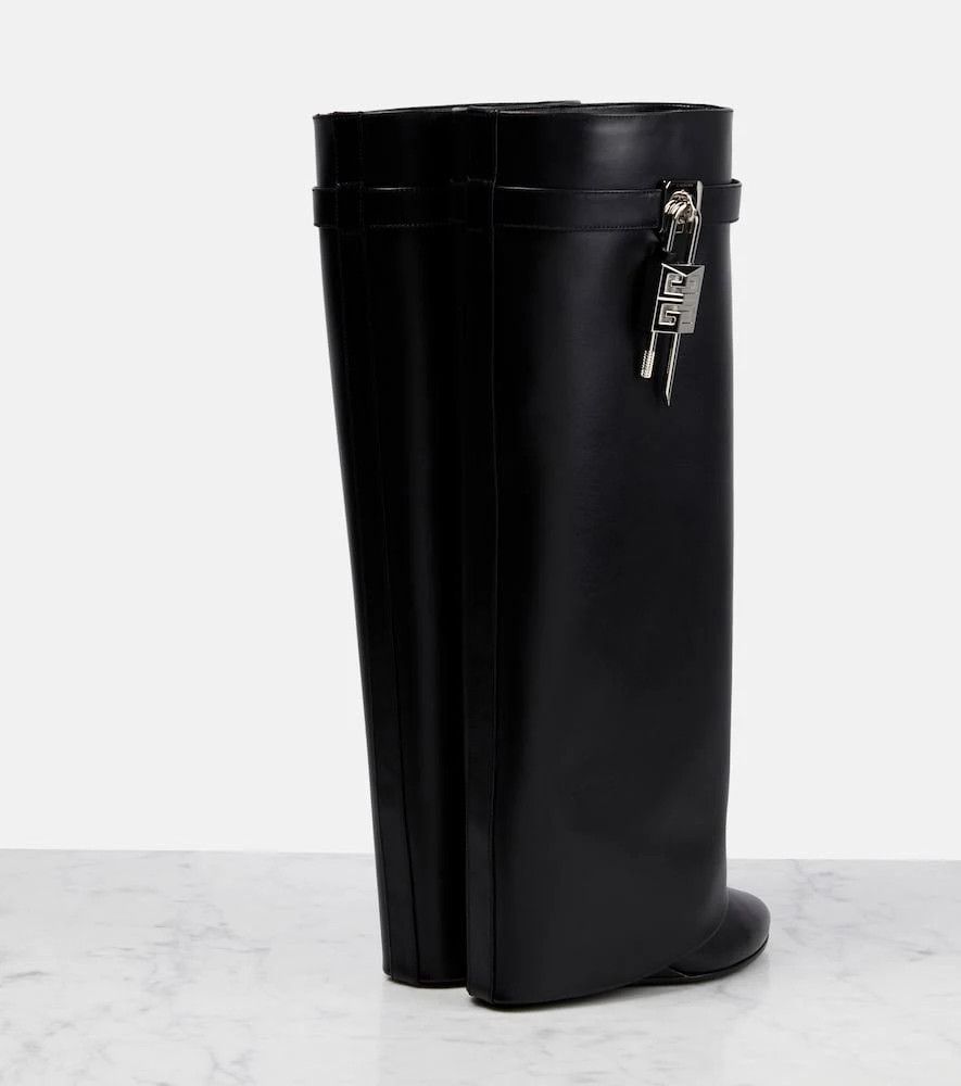 Givenchy o1srvl11e1224 Shark Lock Leather Boots in Black Size US 11 / IT 41 - 7 Thumbnail