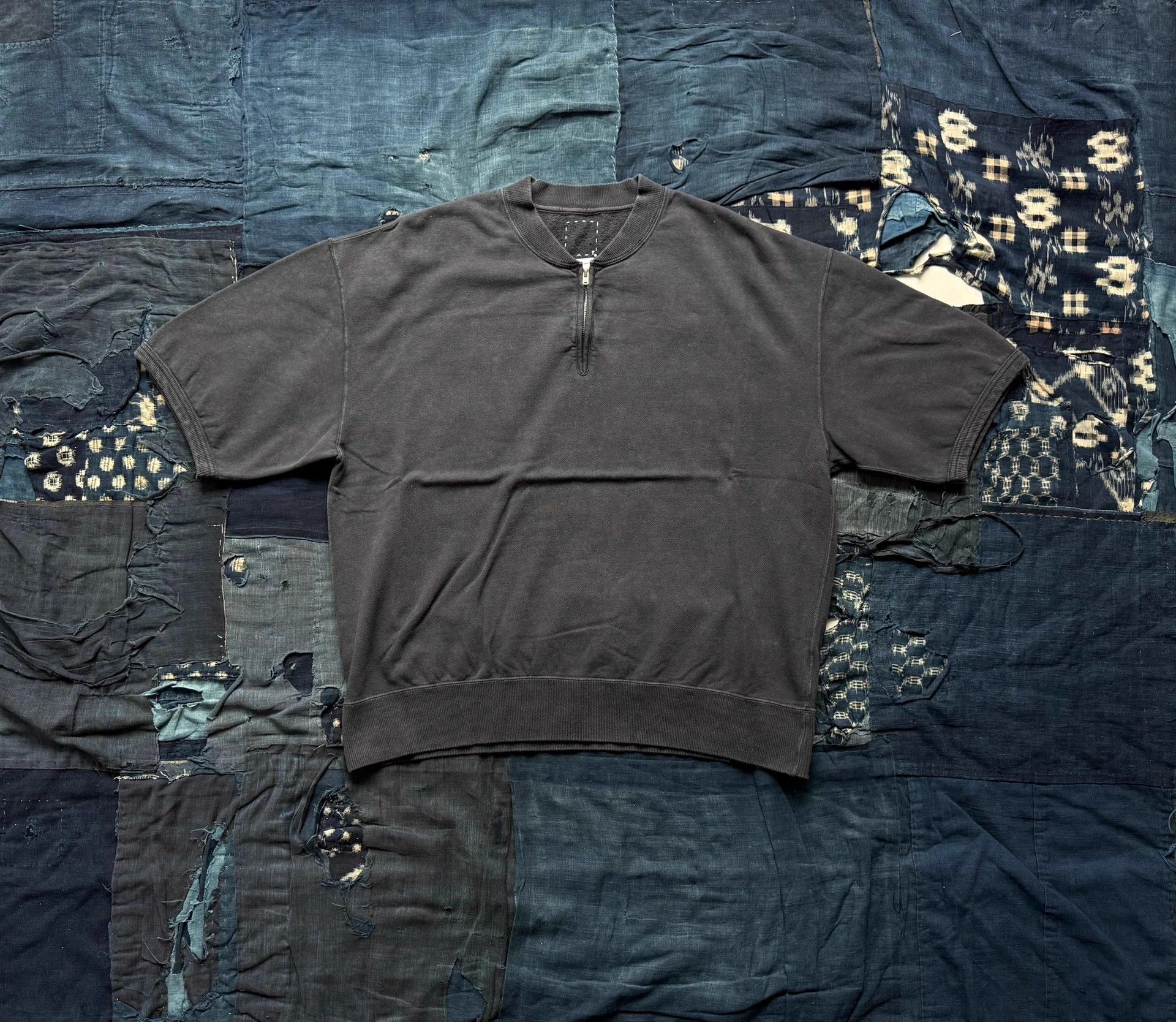 Visvim VISVIM 26SS MONDO HENLEY ZIP S/S DMGD blk sweat Size US S / EU 44-46 / 1 - 1 Thumbnail