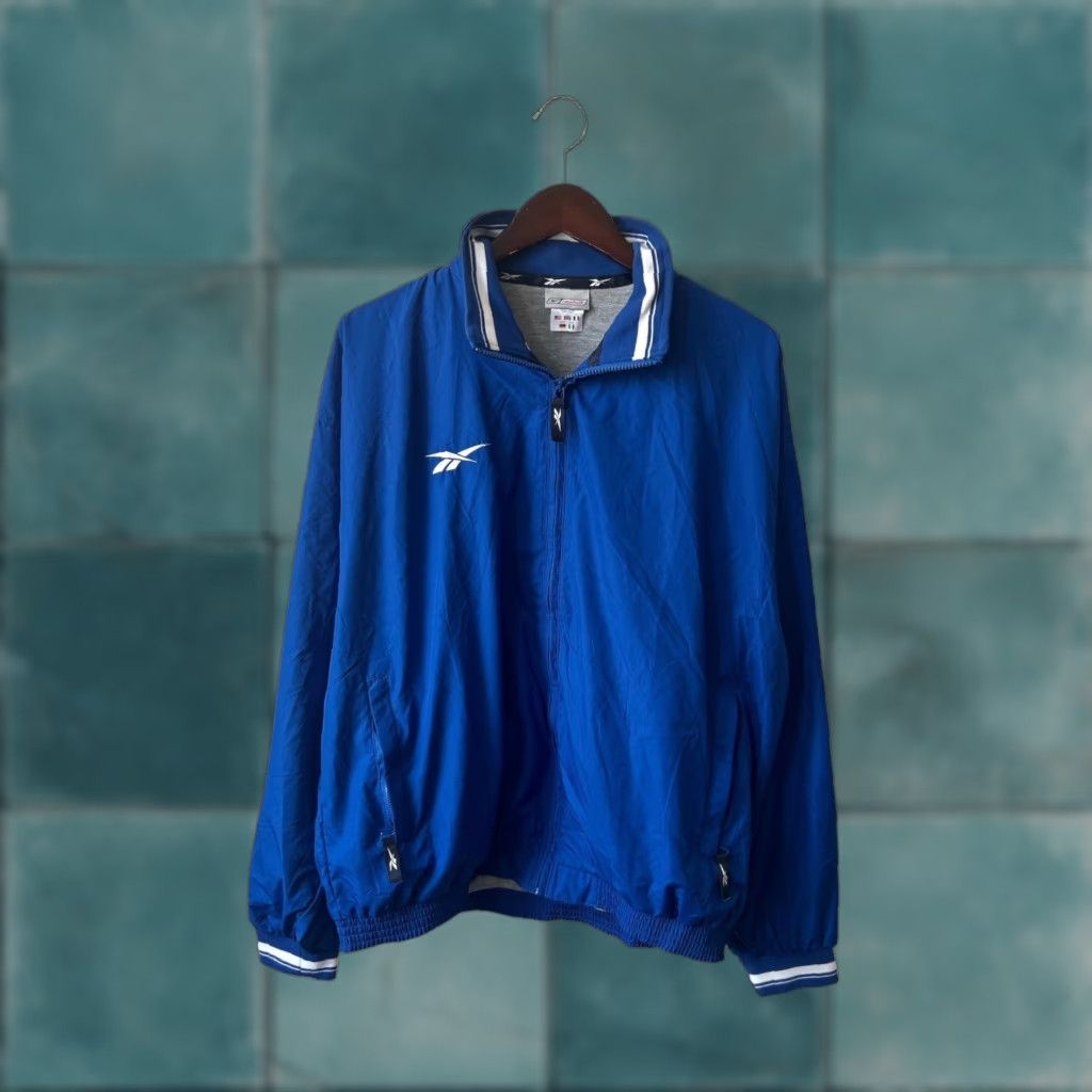 Reebok VINTAGE Reebok Windbreaker Jacket Mens L Blue 2000s 90s Lightweight Zip Pockets NWT Deadstock Size US L / EU 52-54 / 3 - 1 Thumbnail