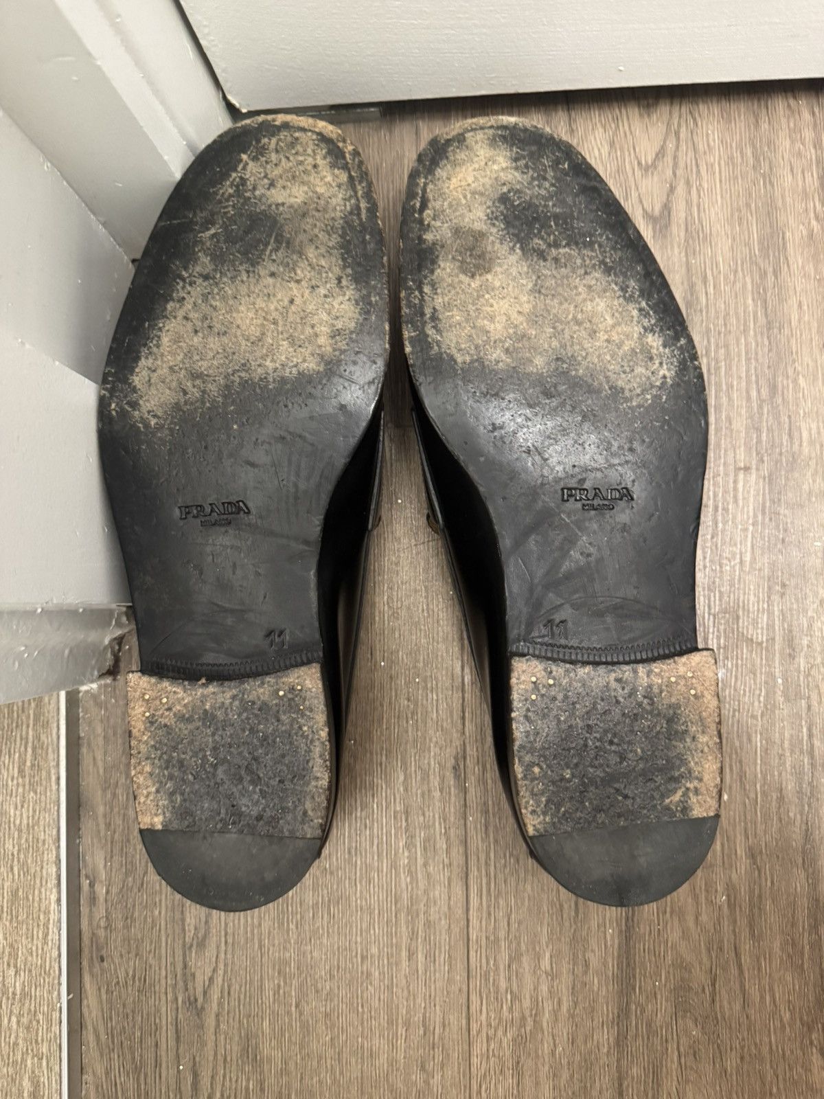 Prada Prada Brushed Leather Penny Loafers Size US 13 / EU 46 - 4 Thumbnail