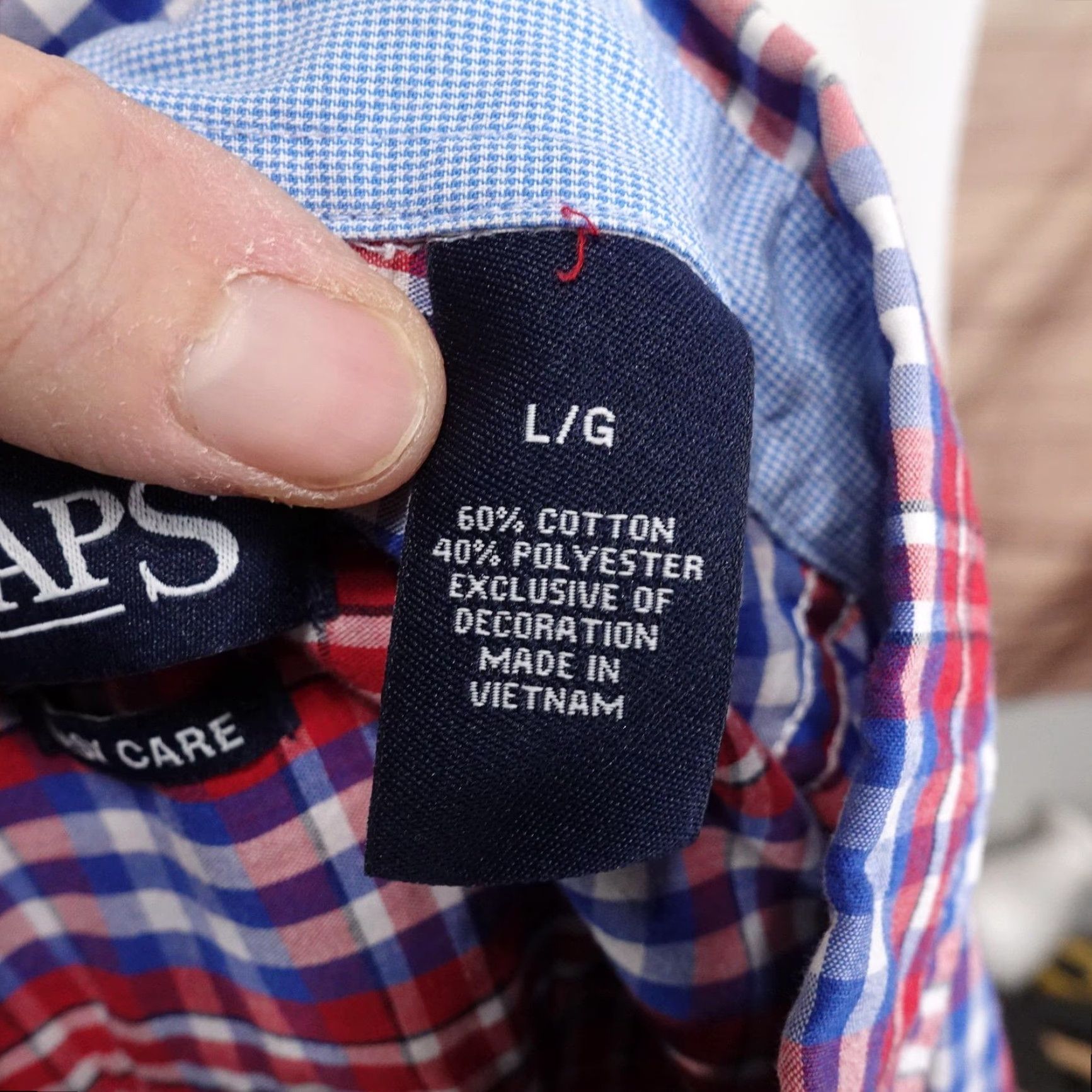 Chaps Chaps Shirt Mens Large Red Blue Plaid Short Sleeve Button Down Easy Care Pocket Shirt Big Crest Embroidered Check 60% cotton 40% polyester N/A? Size US L / EU 52-54 / 3 - 7 Thumbnail