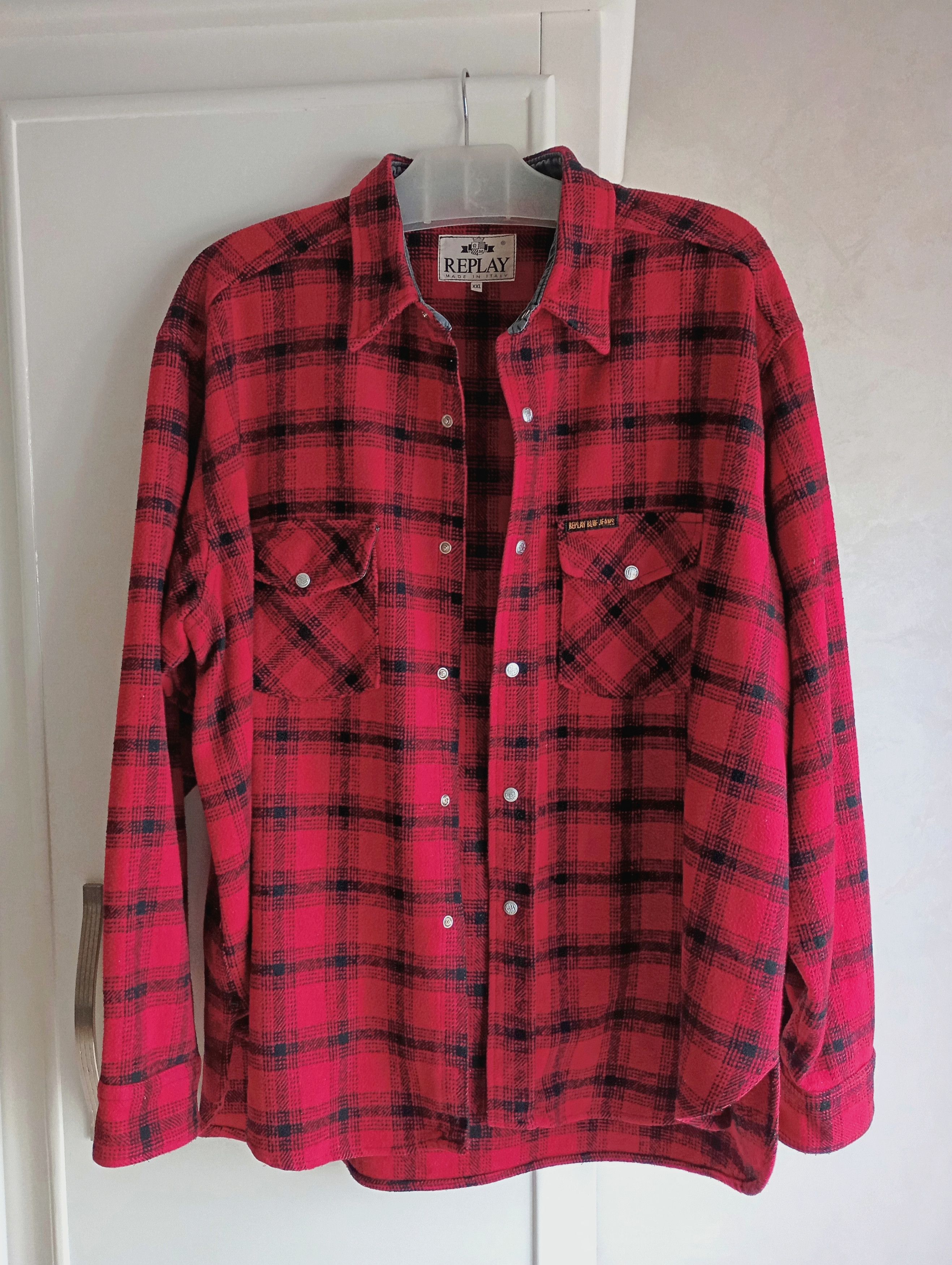 Replay × Vintage Replay 90s Italien Designer Flannel Chekered Shirt Size US XXL / EU 58 / 5 - 14 Thumbnail