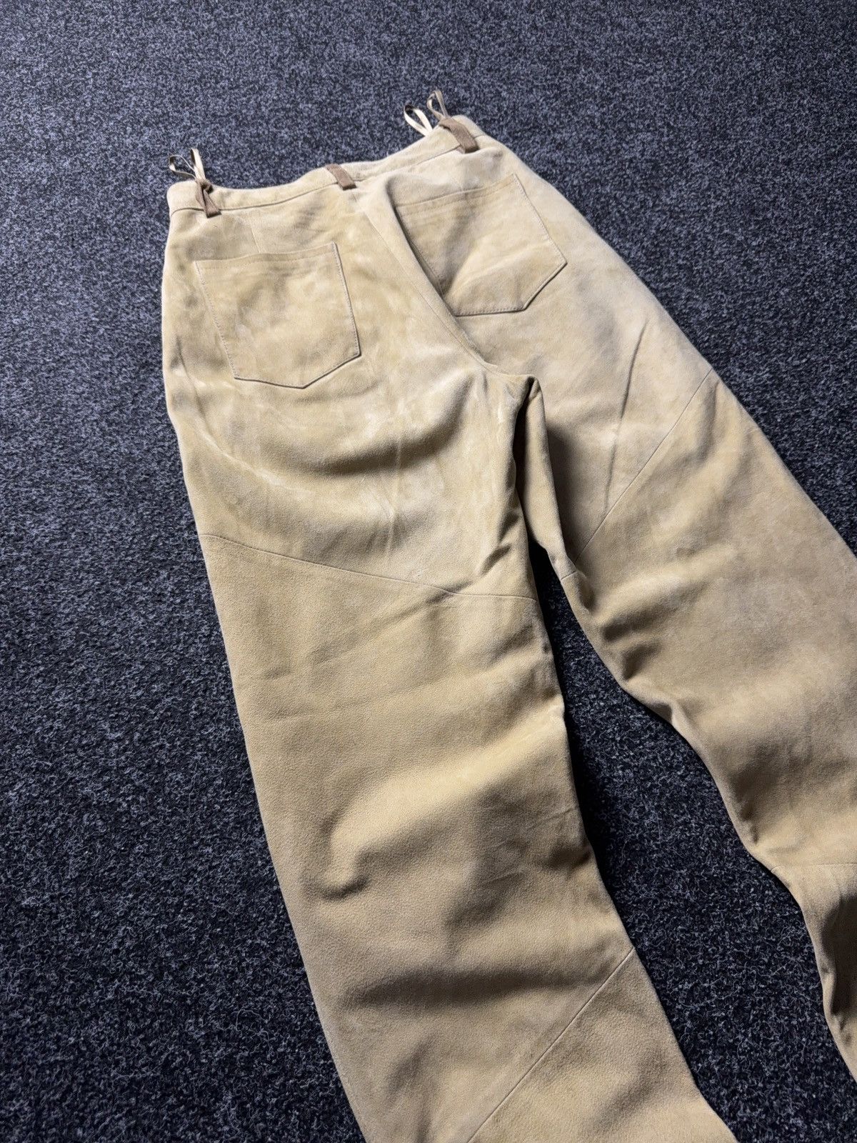 Genuine Leather Vintage 90s Western USA Soln Beige Suede Leather Pants EU38 Size 28" / US 6 / IT 42 - 17 Thumbnail