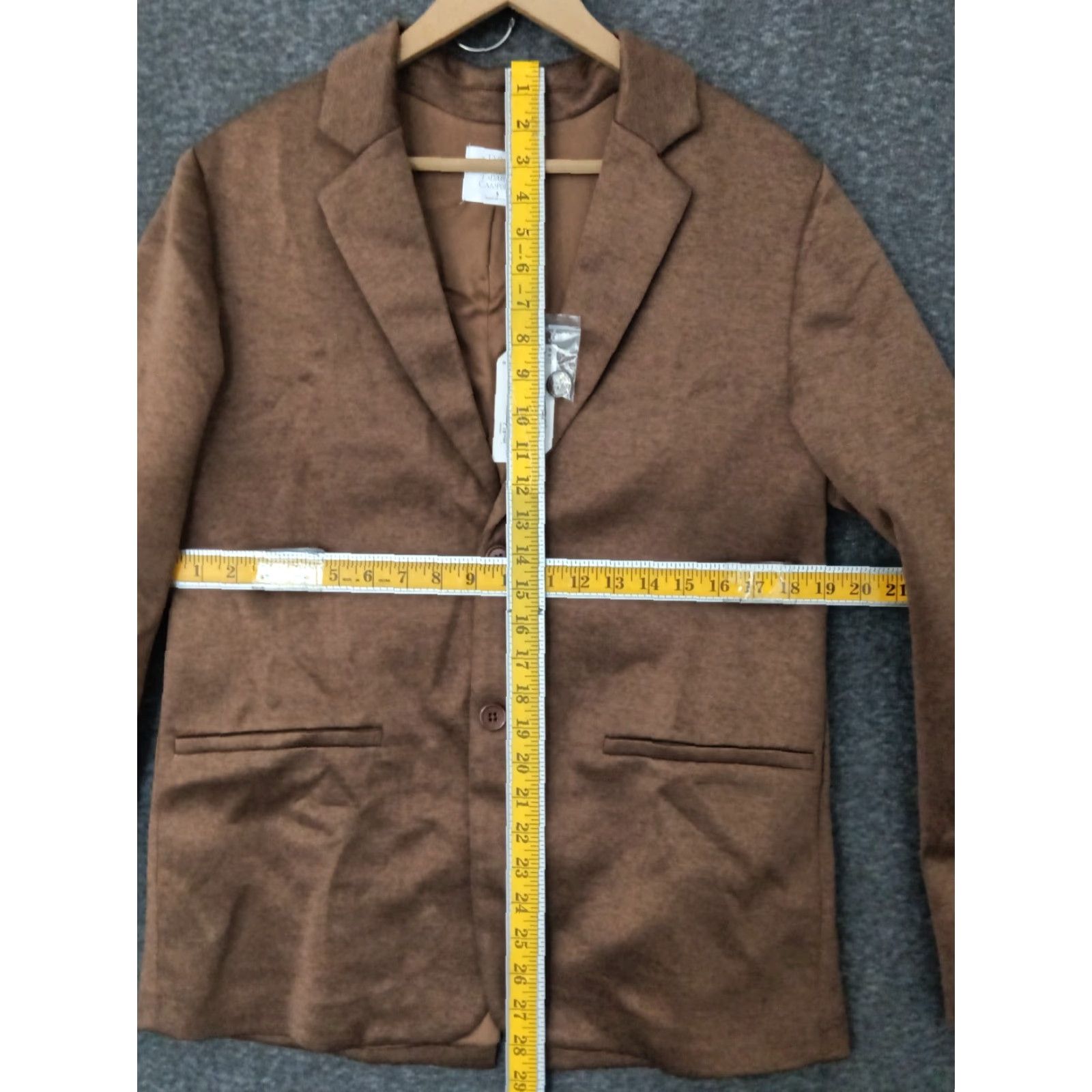 Vintage Stylus X LaDarius Campbell Lightweight Jacket Blazer Heather Warm Sand S Mens Blazer Jacket Regular Two-Button Family: Designer? (Wait) Size 36R - 4 Thumbnail