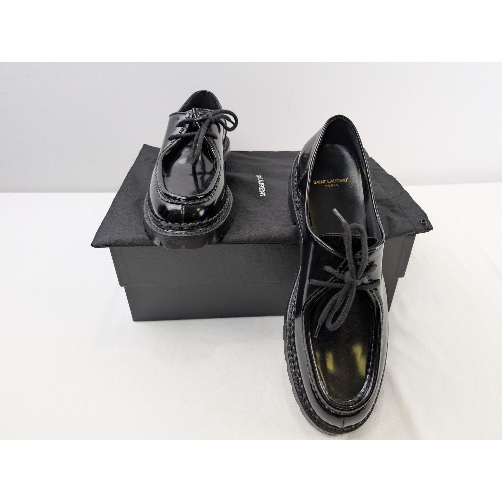 Saint Laurent Paris o1rshd1 Q:2 / Malo 20 Derby Shoe Boots in Black Size US 12 / EU 45 - 17 Thumbnail