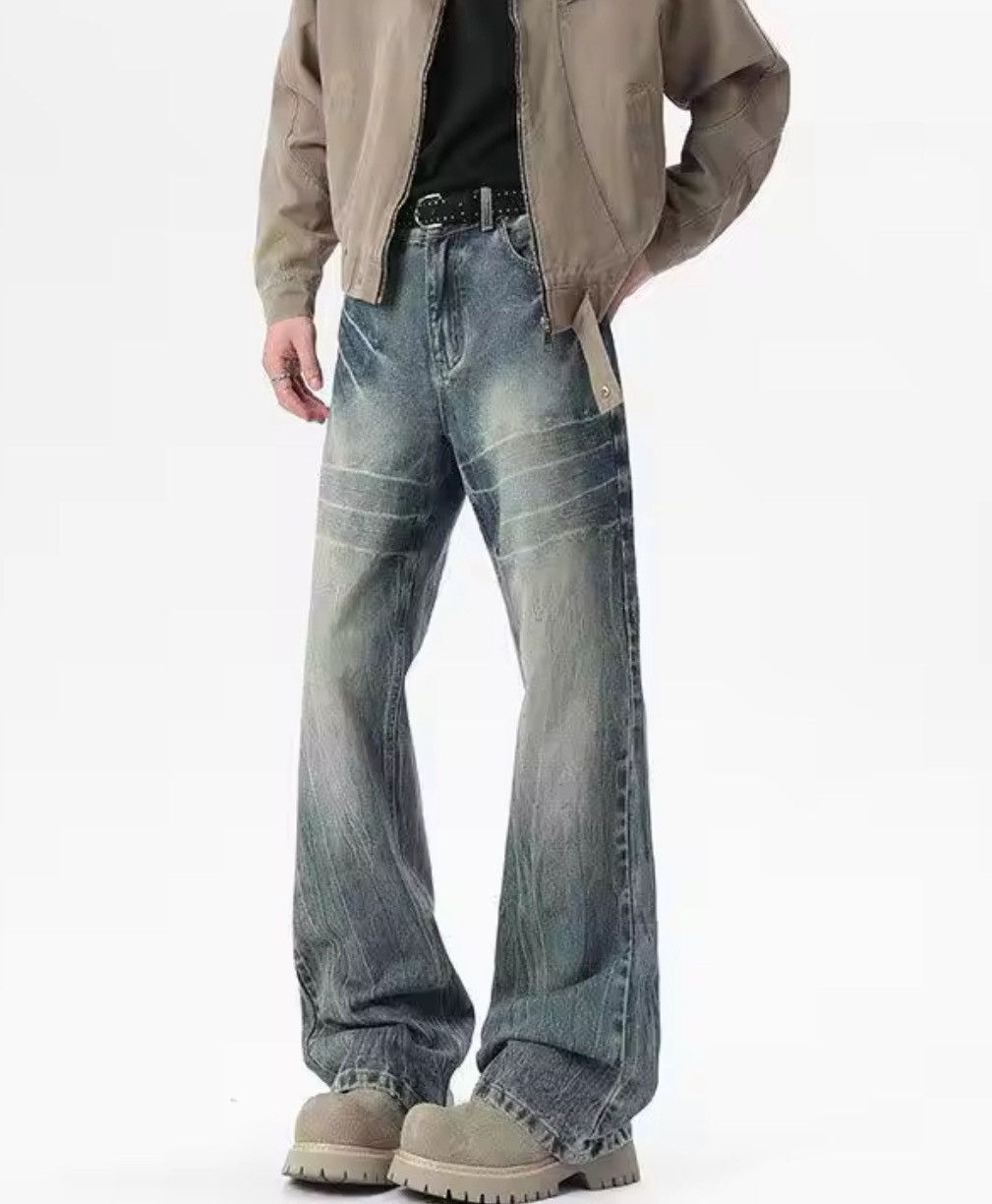 Japanese Brand Baggy streetwear y2k flared ripped jeans pants wide leg Size US 28 / EU 44 - 1 Thumbnail
