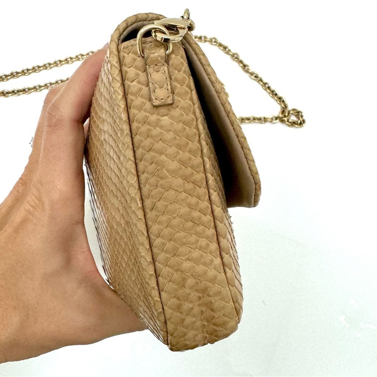 Dior Dior Nude Snakeskin New Lock Pouch Chain Clutch, Authentic Size ONE SIZE - 6 Thumbnail