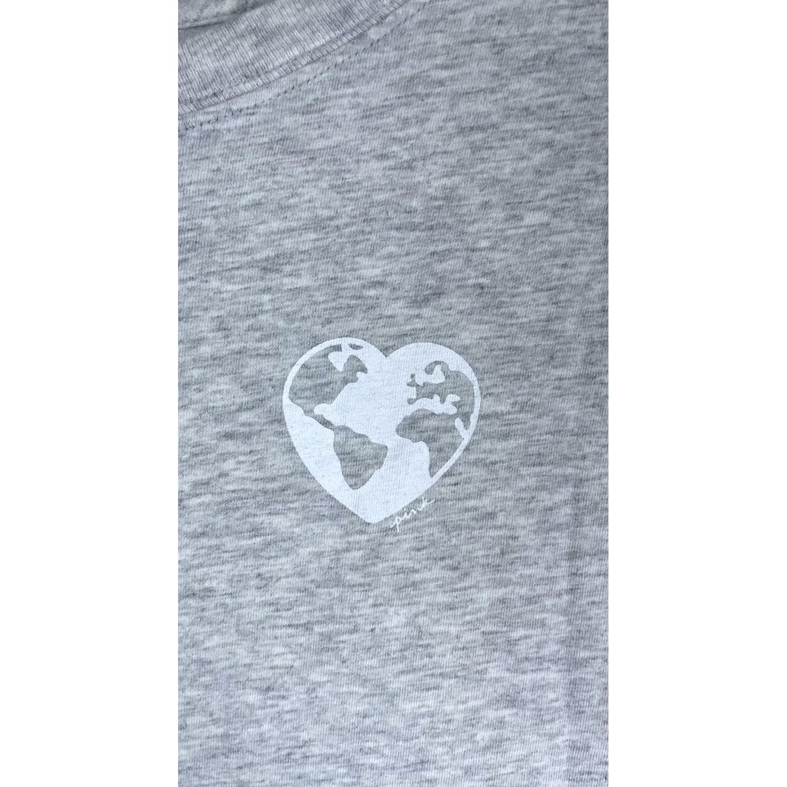 Vintage PINK Victoria's Secret Shirt Womens One Size Gray Be Kind Earth Slogan Tee Size ONE SIZE - 2 Thumbnail
