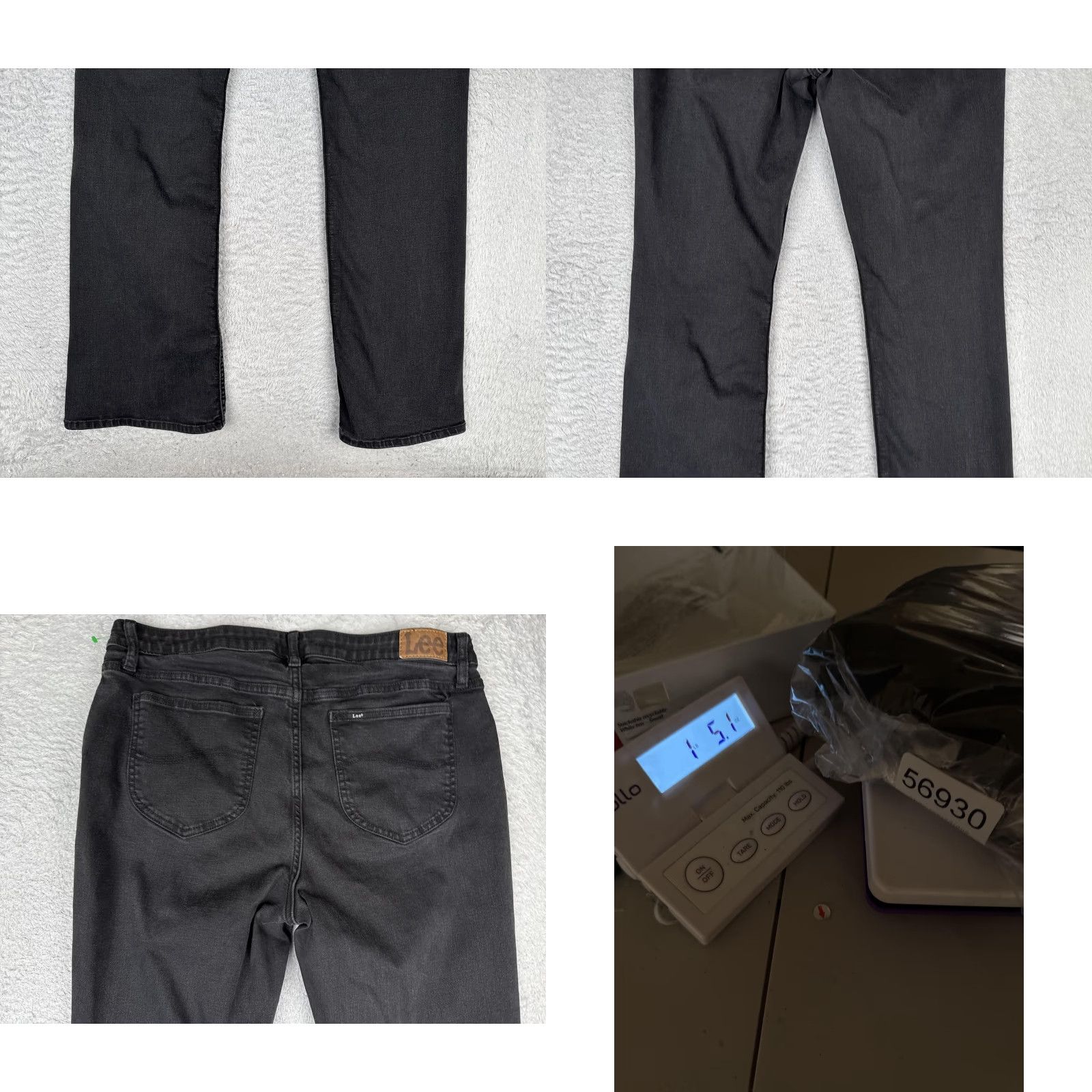 Lee Lee Bootcut Jeans Womens 16 Black Dark Wash Mid Rise Stretch Denim Cotton 34x31 Size 38" / US 16 / IT 52 - 10 Thumbnail