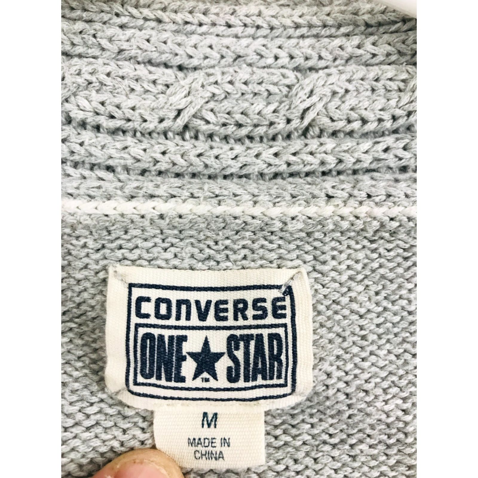 Converse Converse Sweater Women’s Size M Gray V-Neck Knit Pullover Size M / US 6-8 / IT 42-44 - 6 Thumbnail