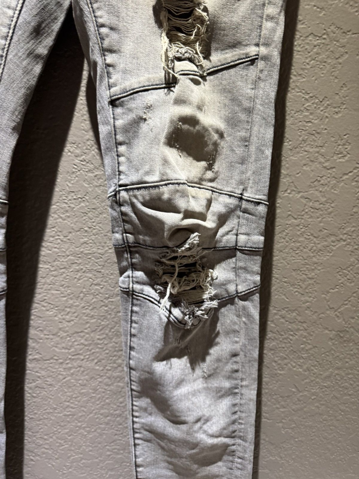 Crysp Denim Crysp Denim Skinny Slim Biker Rocker Denim Aged Wash 30 Size US 30 / EU 46 - 5 Thumbnail