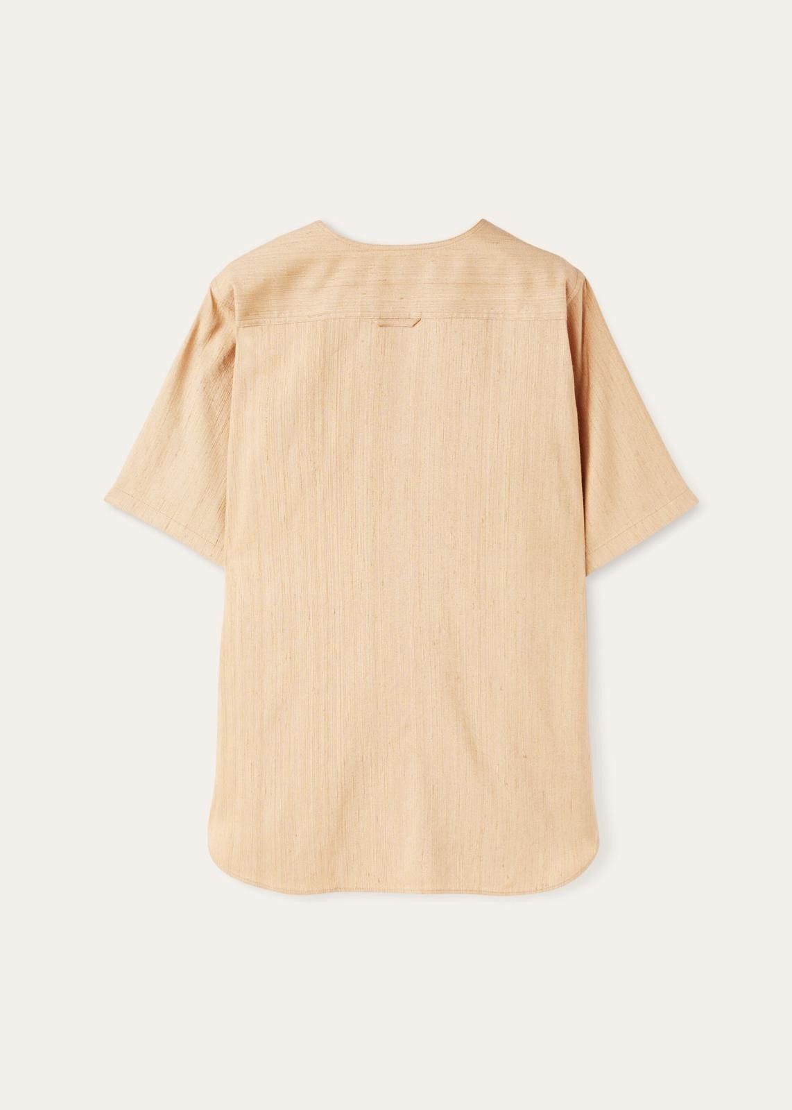 Loro Piana o1srvl11e0725 FAN7463 Silk Abir Shirt in Beige Size L / US 10 / IT 46 - 2 Thumbnail