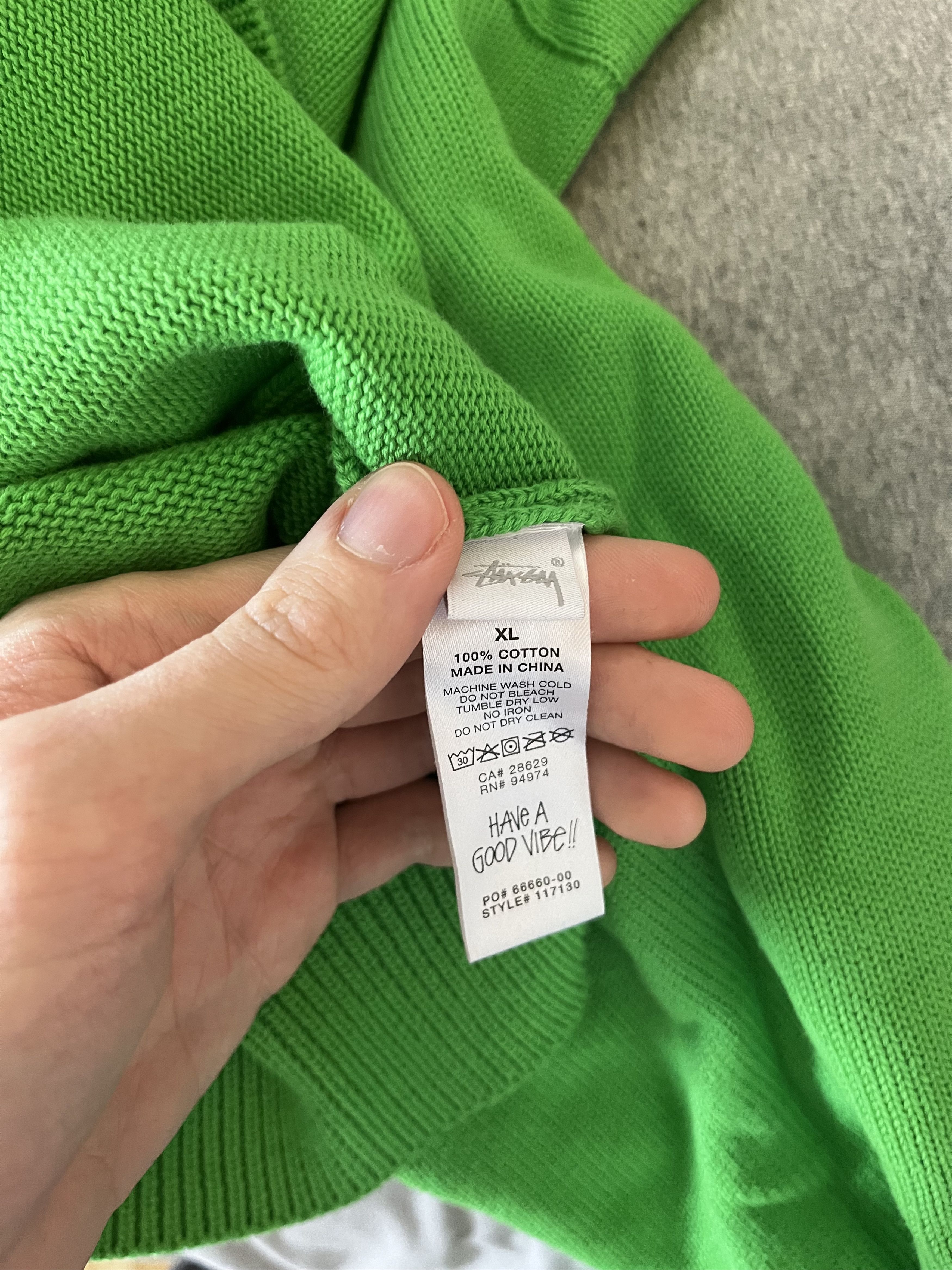 Stussy Stussy Green Bent Crown Sweater Size US XL / EU 56 / 4 - 3 Thumbnail