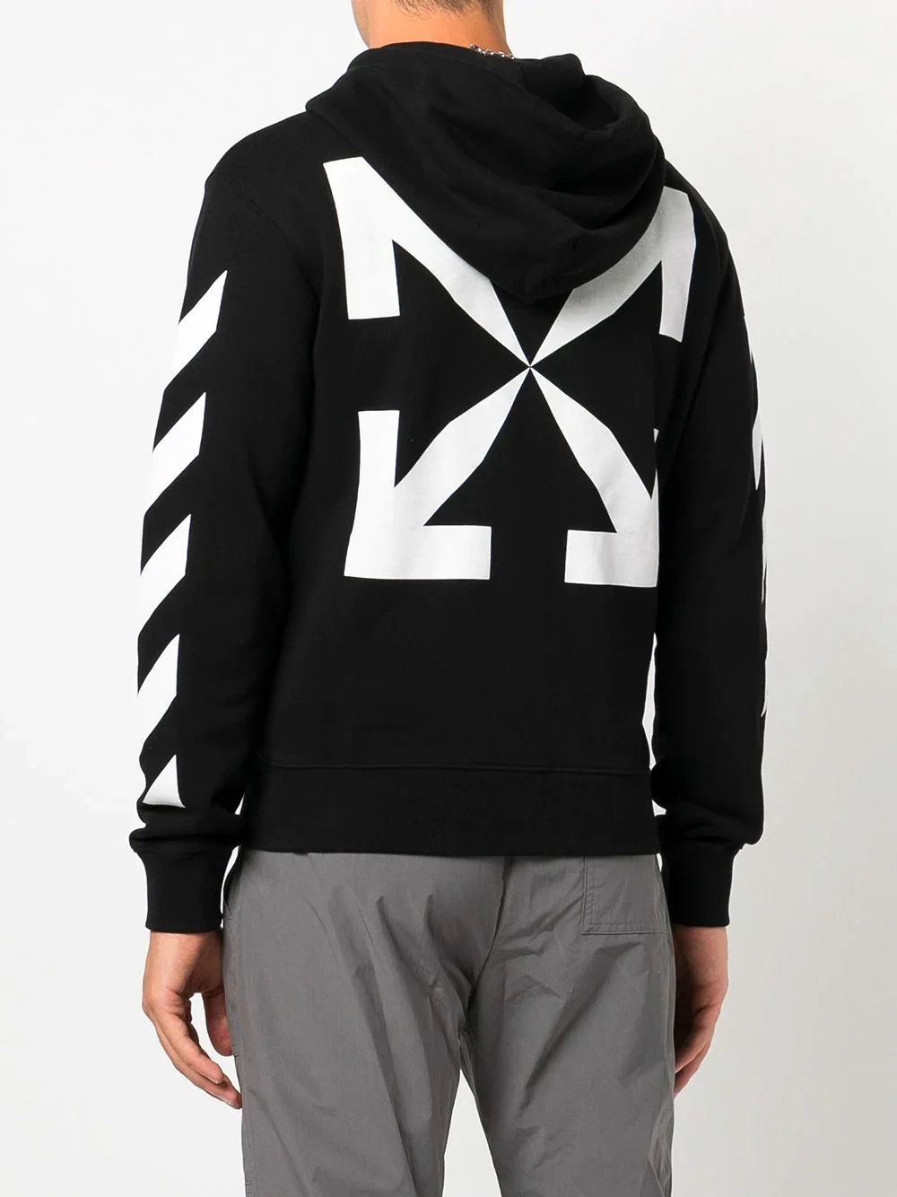 Off-White Black Diagonals Arrows Zip Hoodie Size US XXL / EU 58 / 5 - 2 Thumbnail