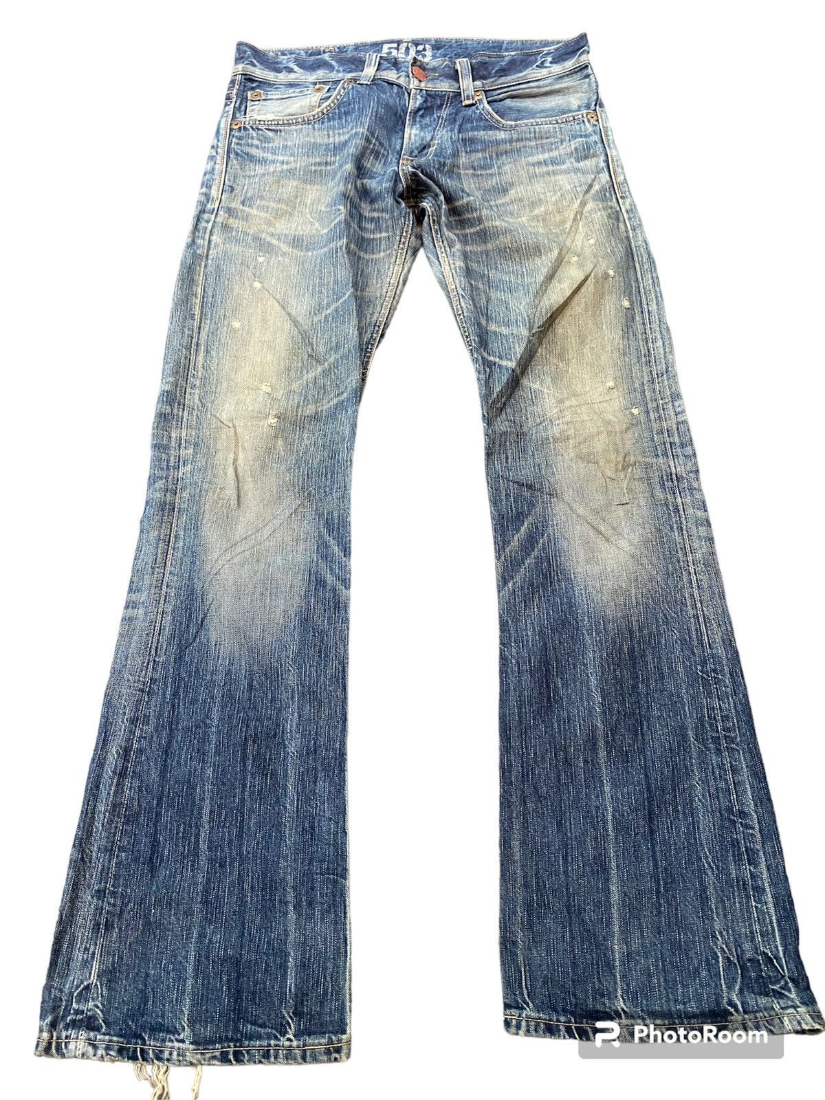 Edwin × Hysteric Glamour × Tornado Mart Flare jeans vintage Edwin boot cut Japan 🇯🇵 distressed Size US 34 / EU 50 - 1 Thumbnail